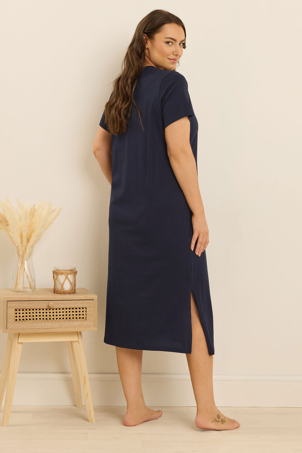  YOURS Curve Lot De 2 Chemises De Nuit Midaxi Bleu Marine « Koalaty Time »