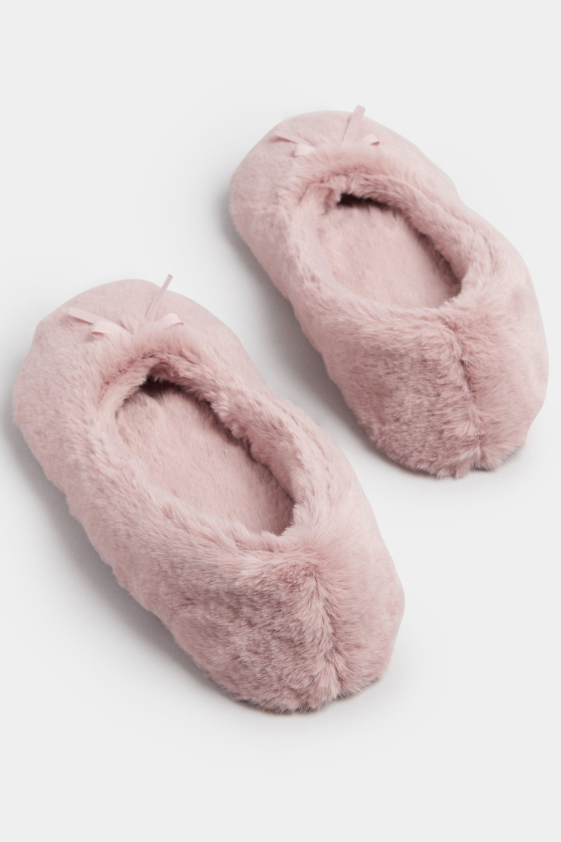  Chaussons De Ballet Roses En Peluche Avec Nœud Sur Le Devant