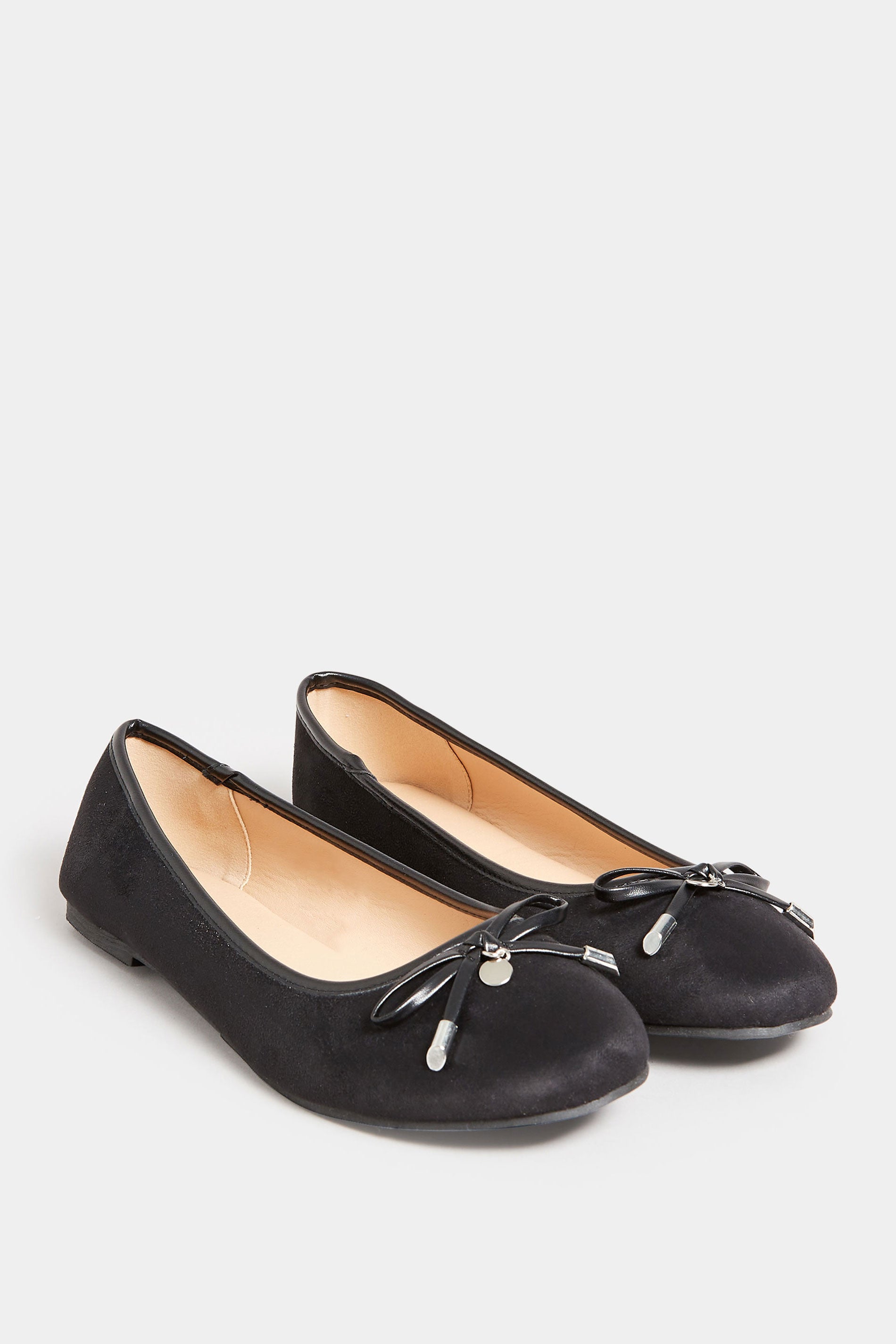  LTS - Ballerines Noires Noeud Effet Daim Regular Fit