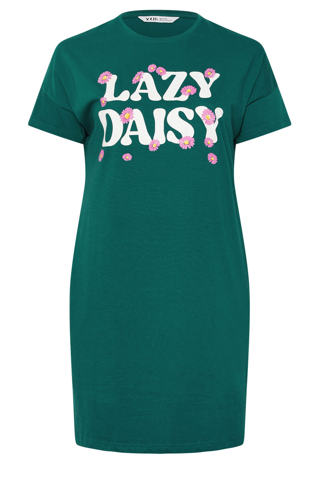  YOURS - Lot De 2 Chemises De Nuit Verte & Grise 'Lazy Daisy'