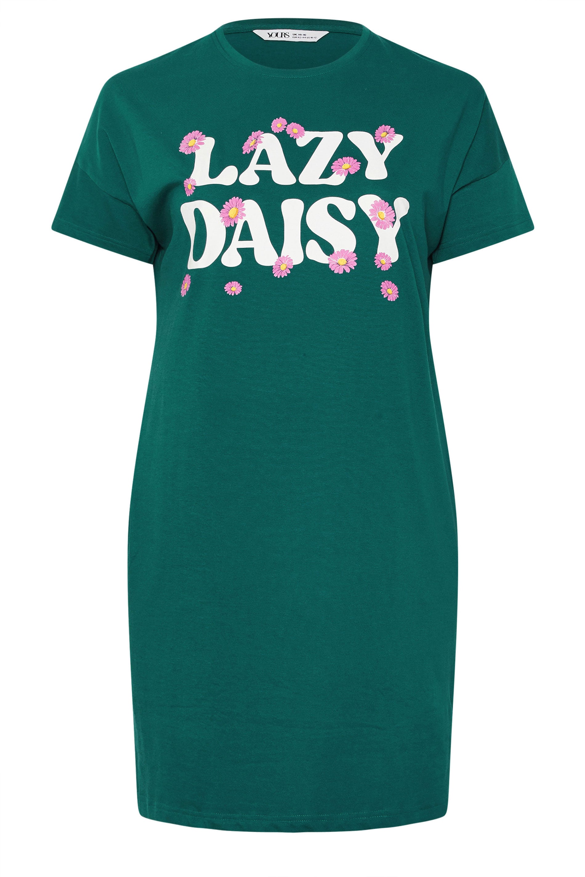  YOURS - Lot De 2 Chemises De Nuit Verte & Grise 'Lazy Daisy'