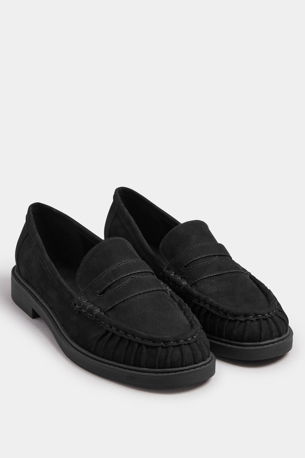  Mocassins Froncés En Similicuir Noir, Coupe Extra Large EEE