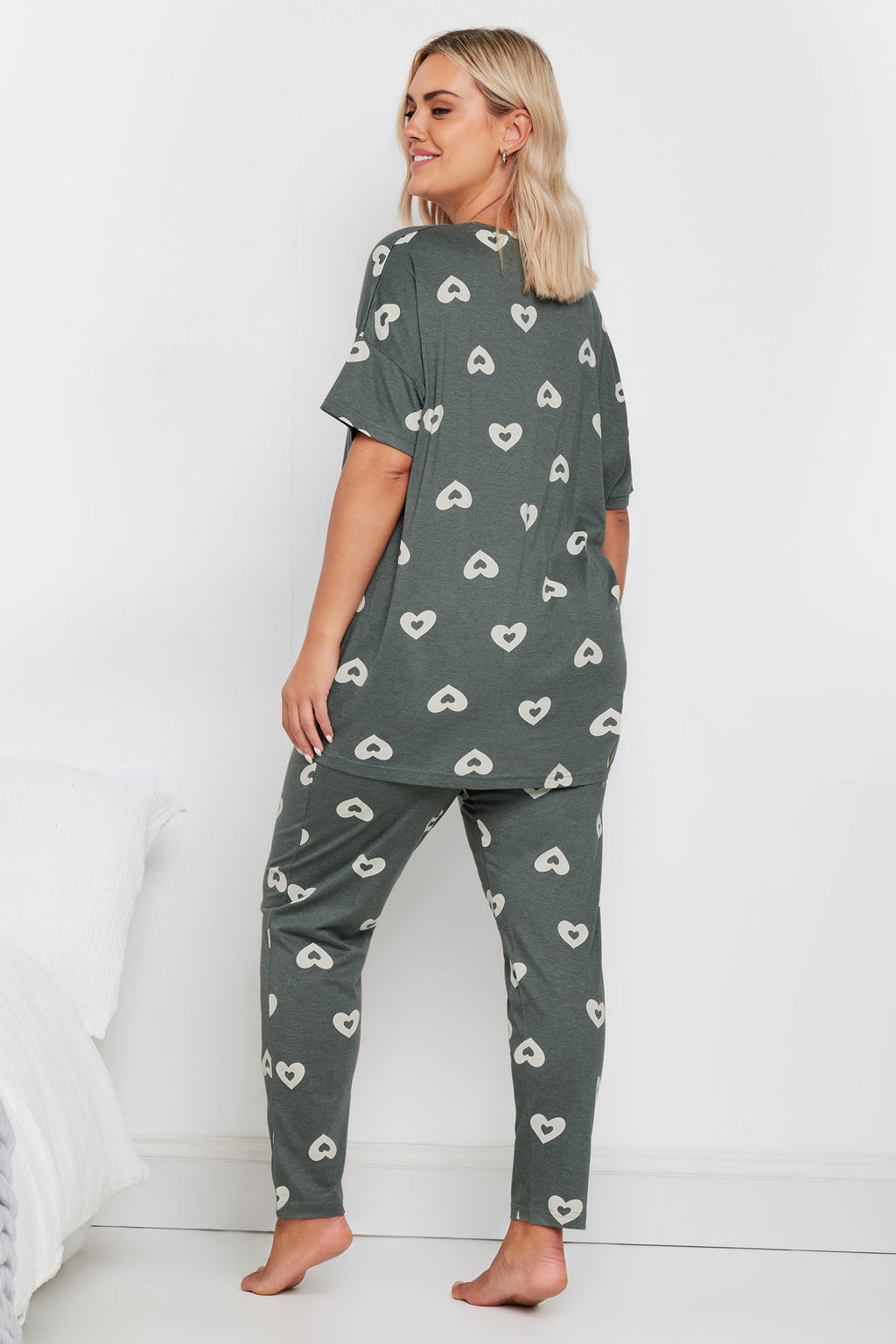  YOURS - Ensemble De Pyjama Gris Imprimé Coeurs