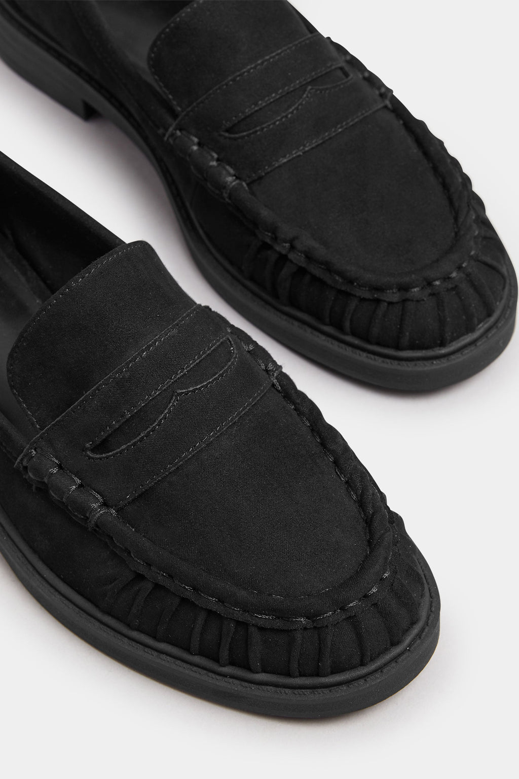  Mocassins Froncés En Similicuir Noir, Coupe Extra Large EEE