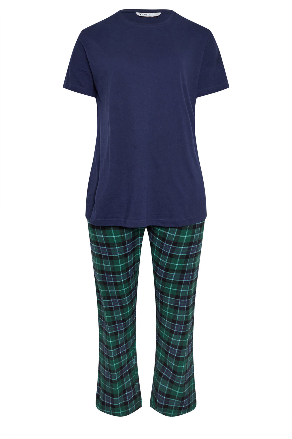  YOURS - Ensemble De Pyjama Bleu Marine & Vert à Carreaux