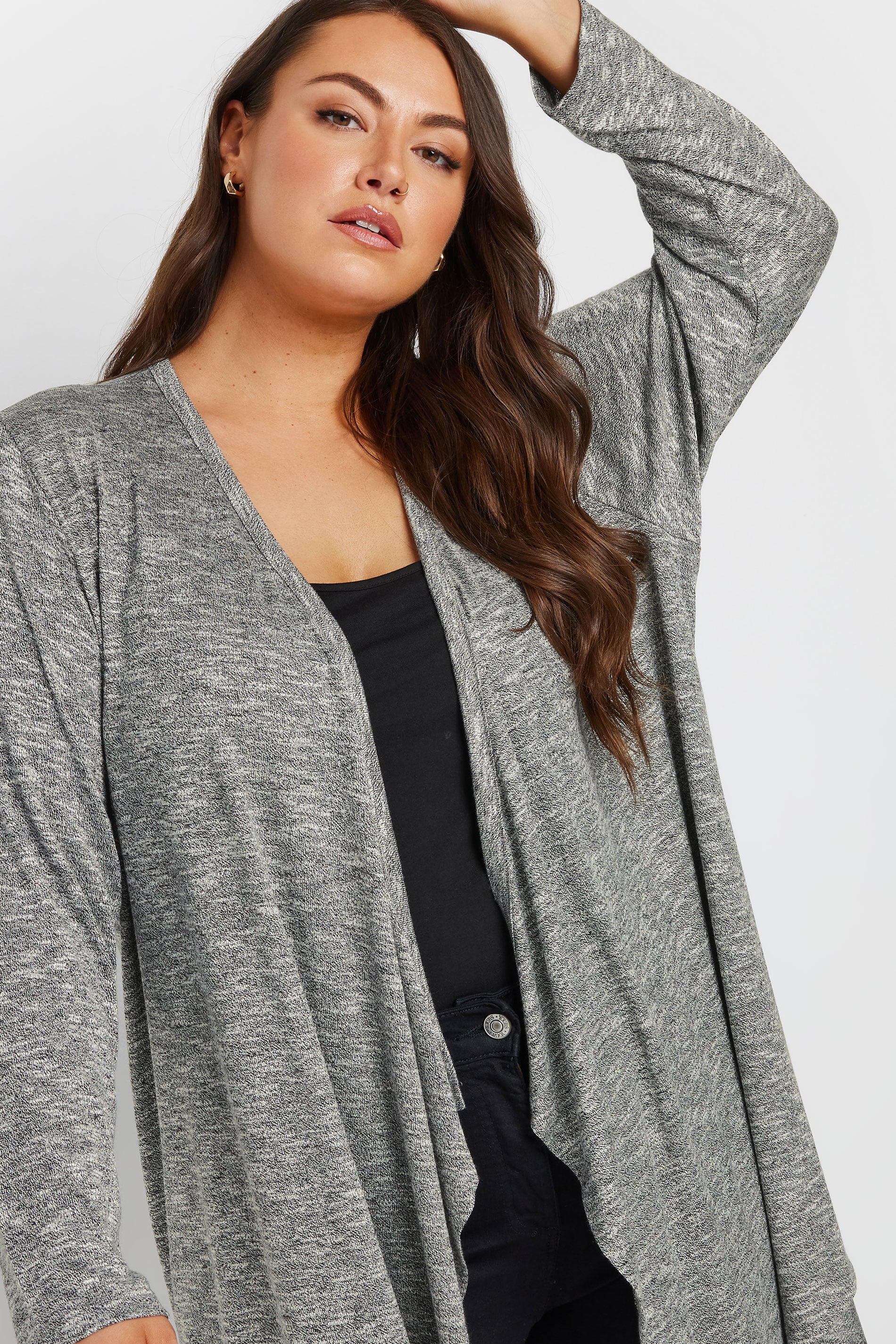  YOURS - Cardigan Midaxi Gris Design Cascade