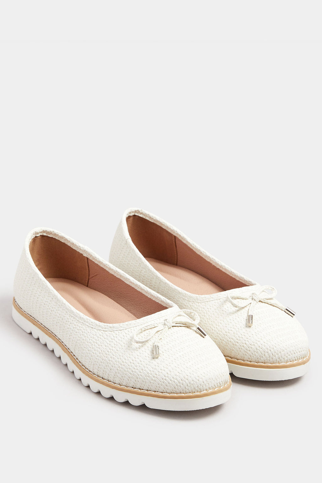  Ballerines Tissées Blanches En Coupes Wide E Et Extra Wide EEE