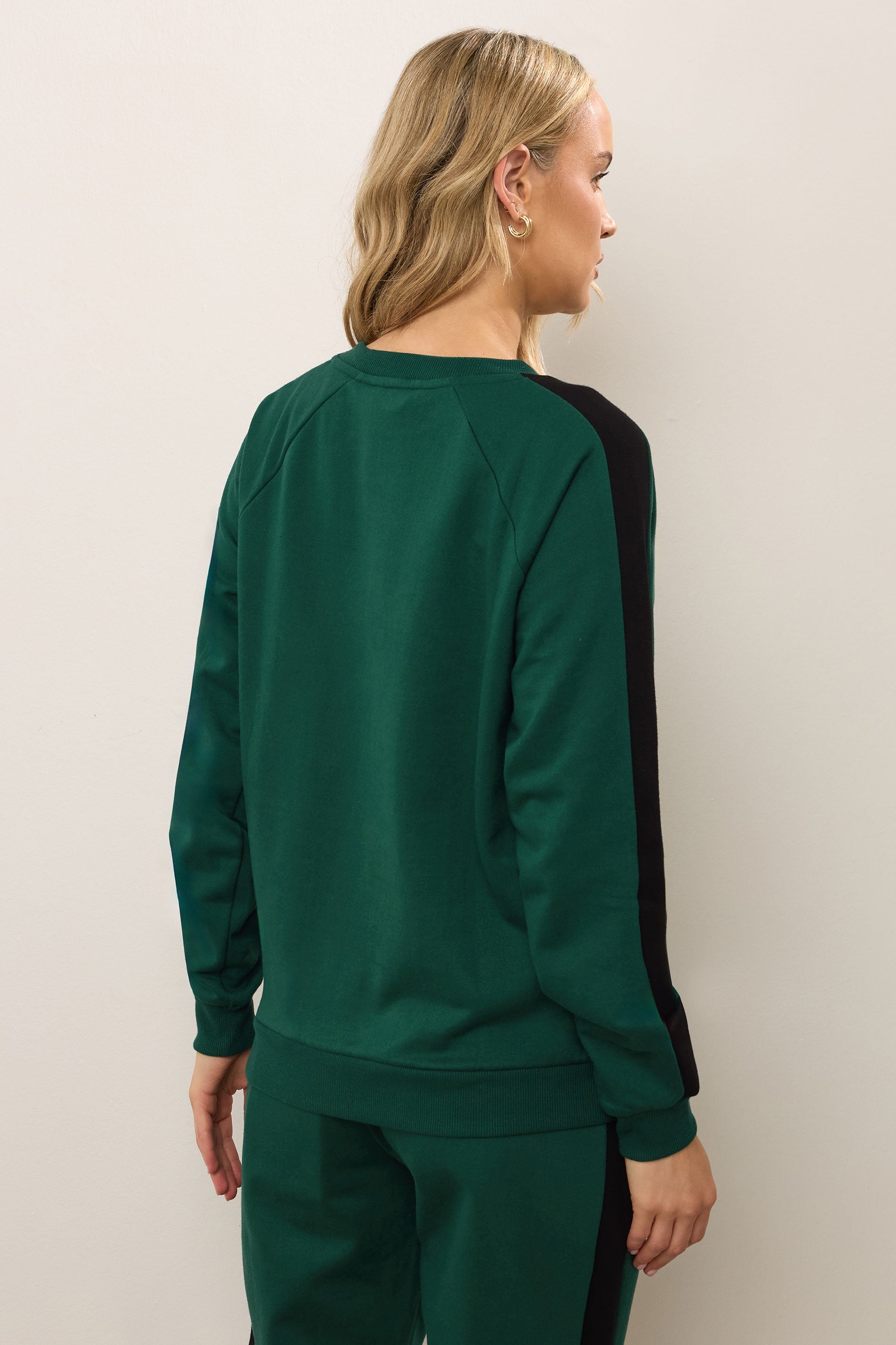  LTS Tall Green Colour Block Sweatshirt