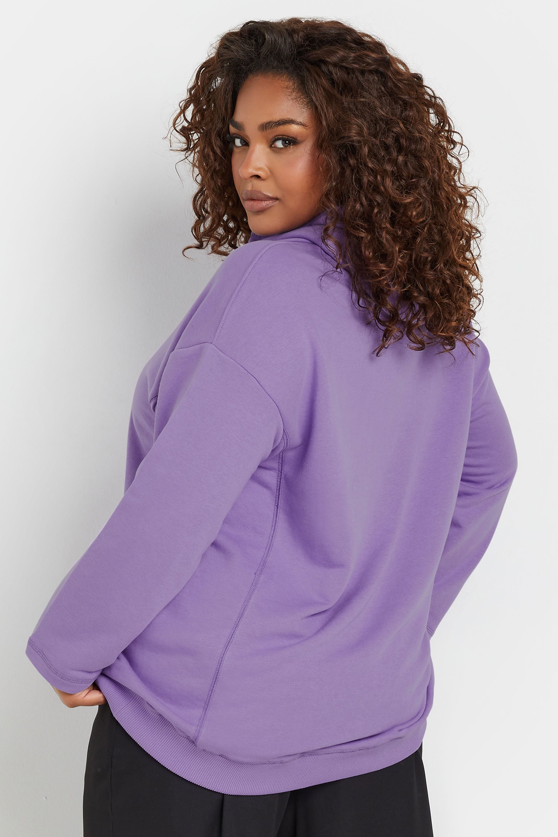  YOURS - Pull En Jersey à Capuche Lavande Coupe Oversize