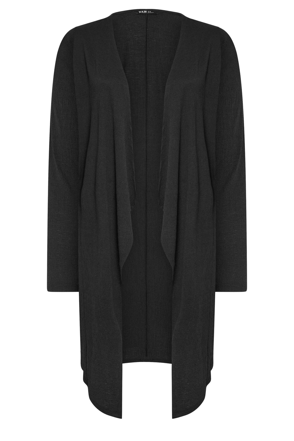  YOURS - Cardigan Maxi Noir Texturé En Cascade