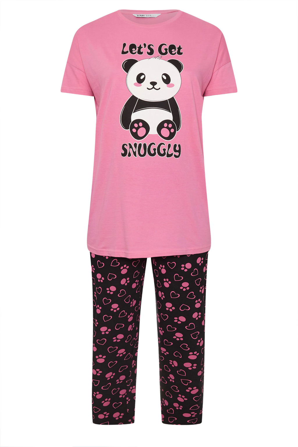  YOURS - Ensemble De Pyjama Rose 'Let's Get Snuggly' Coupe Wide Leg