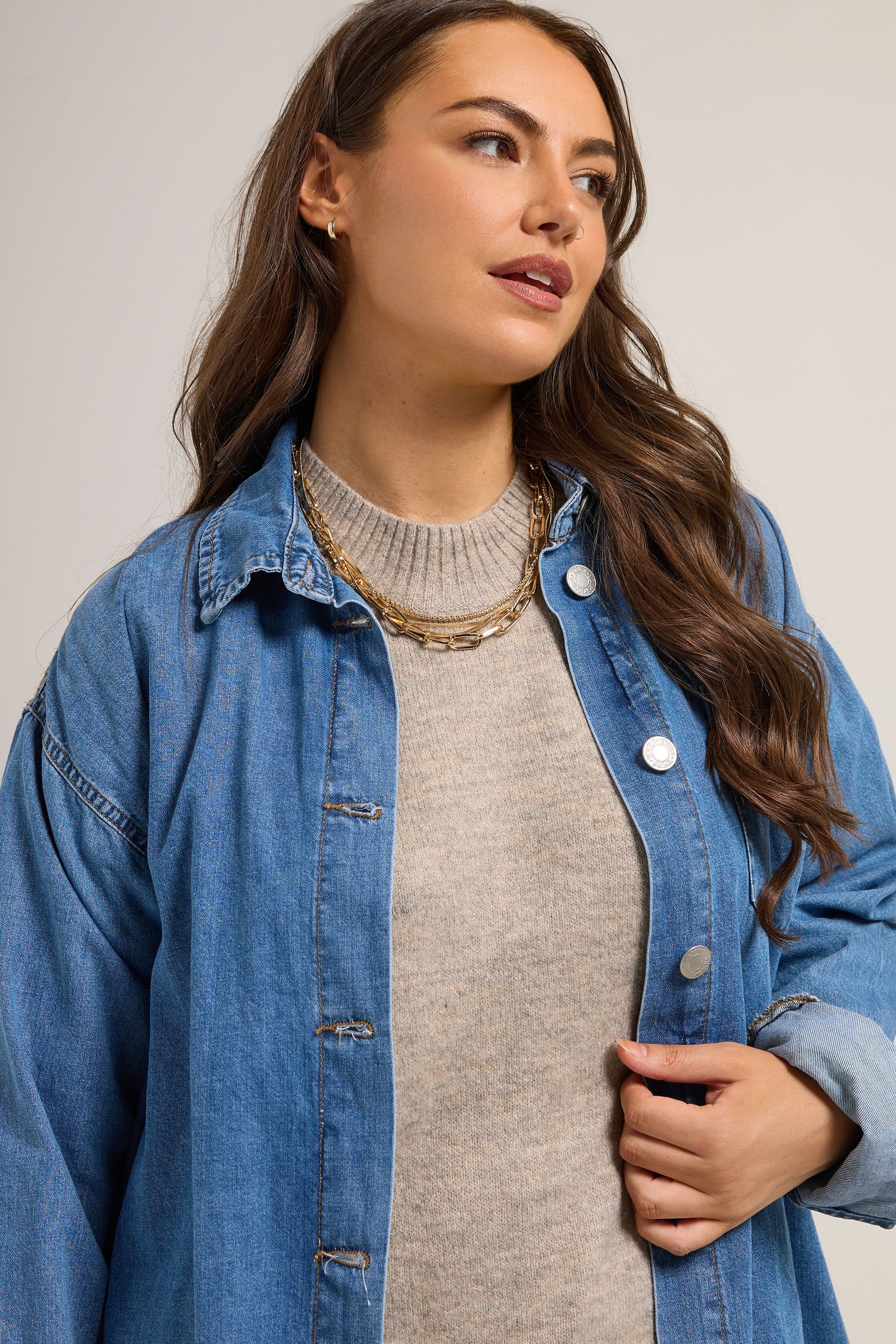 Gold Tone Mixed Chain Twist Necklace
