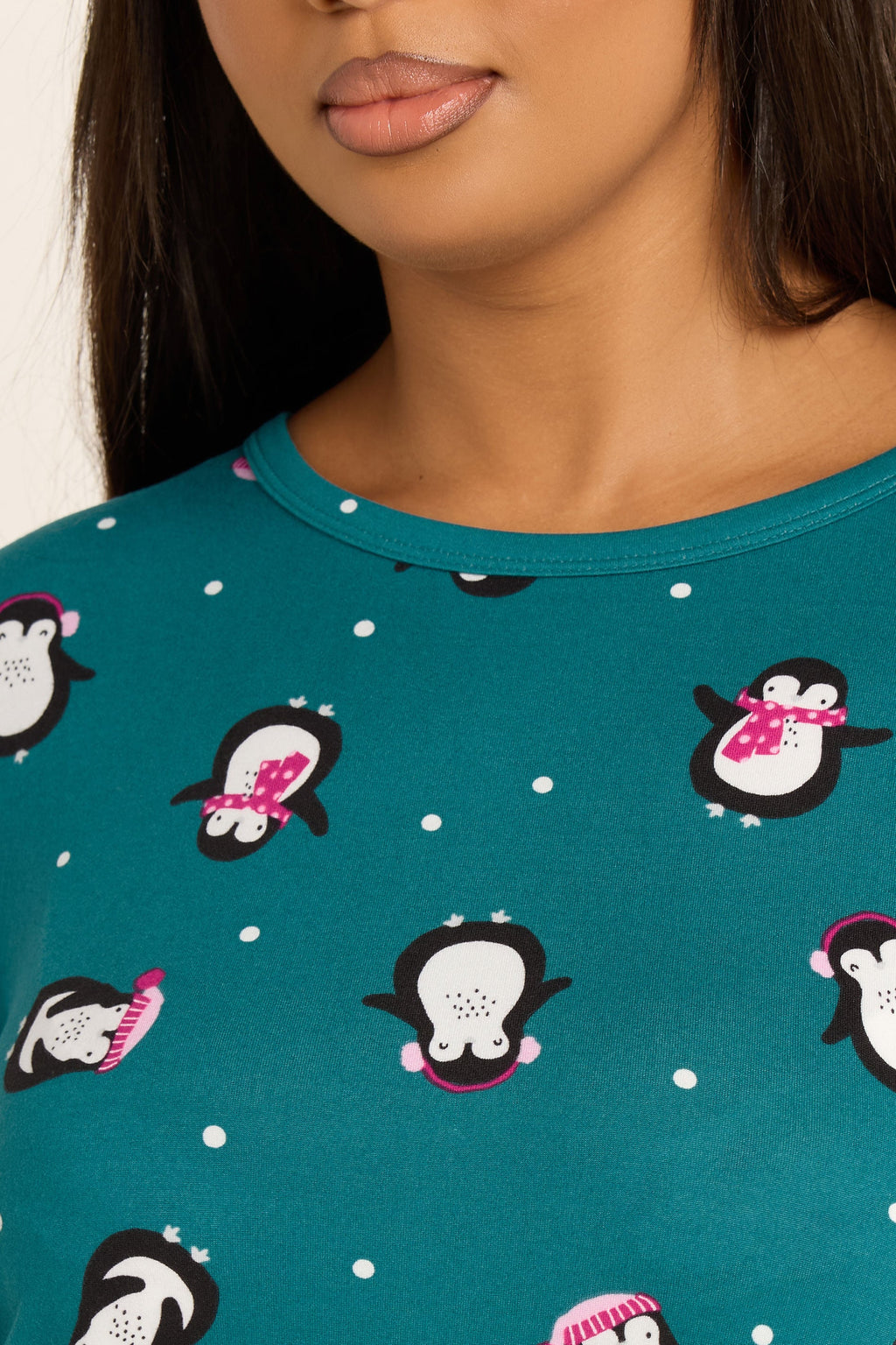  YOURS Curve Chemise De Nuit Douce Au Toucher Bleu Sarcelle Penguin