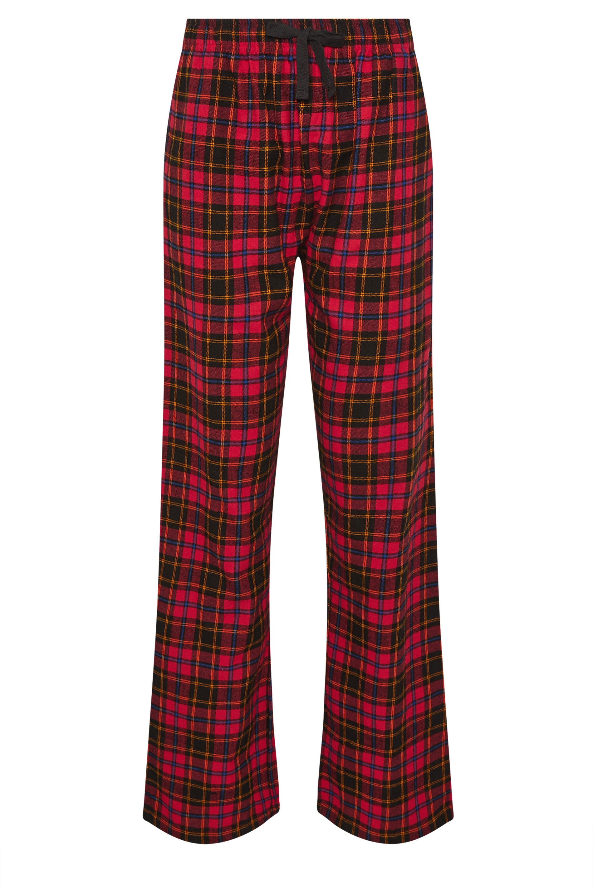  LTS Tall Black & Red Cotton Check Pyjama Bottoms