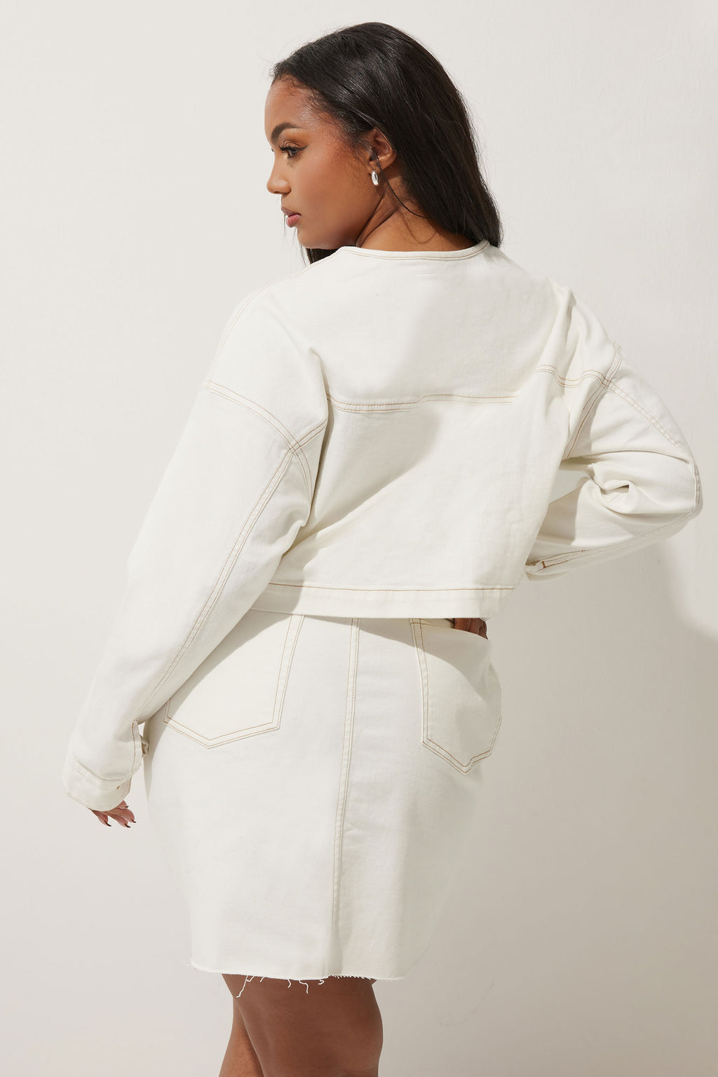  LIMITED COLLECTION - Veste En Jean Blanche Manches Longues