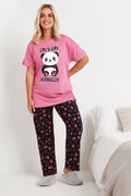  YOURS - Ensemble De Pyjama Rose 'Let's Get Snuggly' Coupe Wide Leg