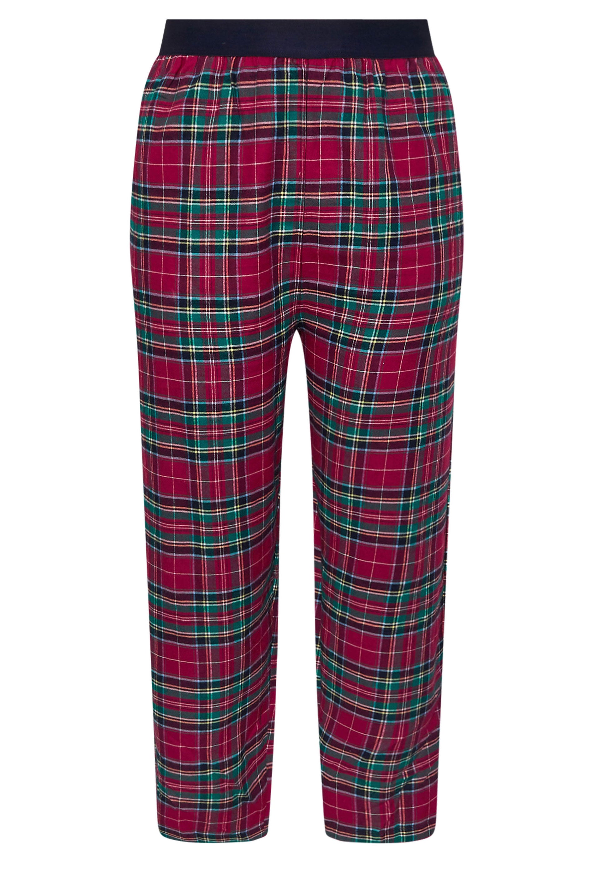  YOURS - Bas De Pyjama Rouge & Bleu à Carreaux Coupe Wide Leg
