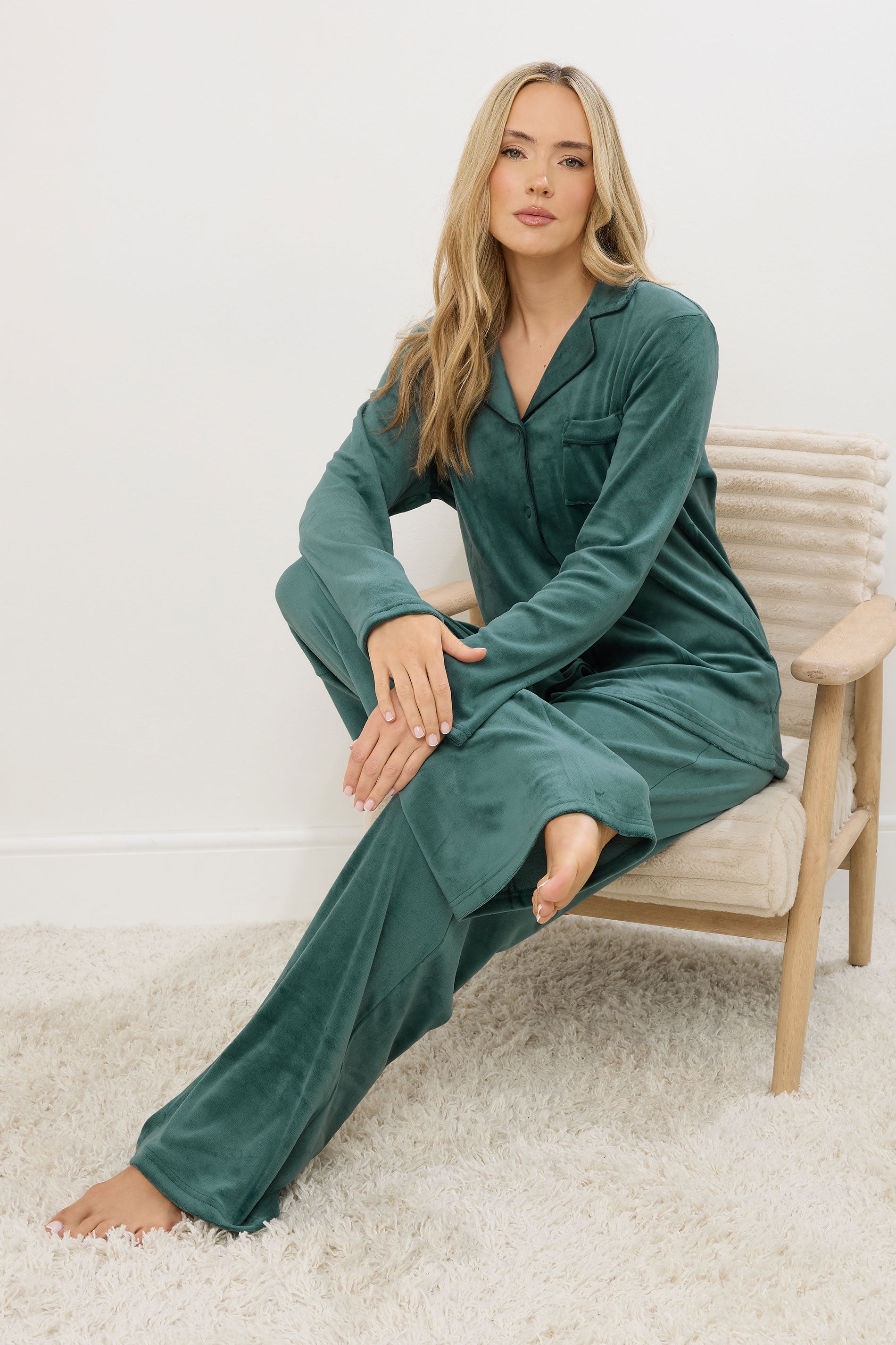 LTS Tall Green Super Luxe Touch Pyjama Set