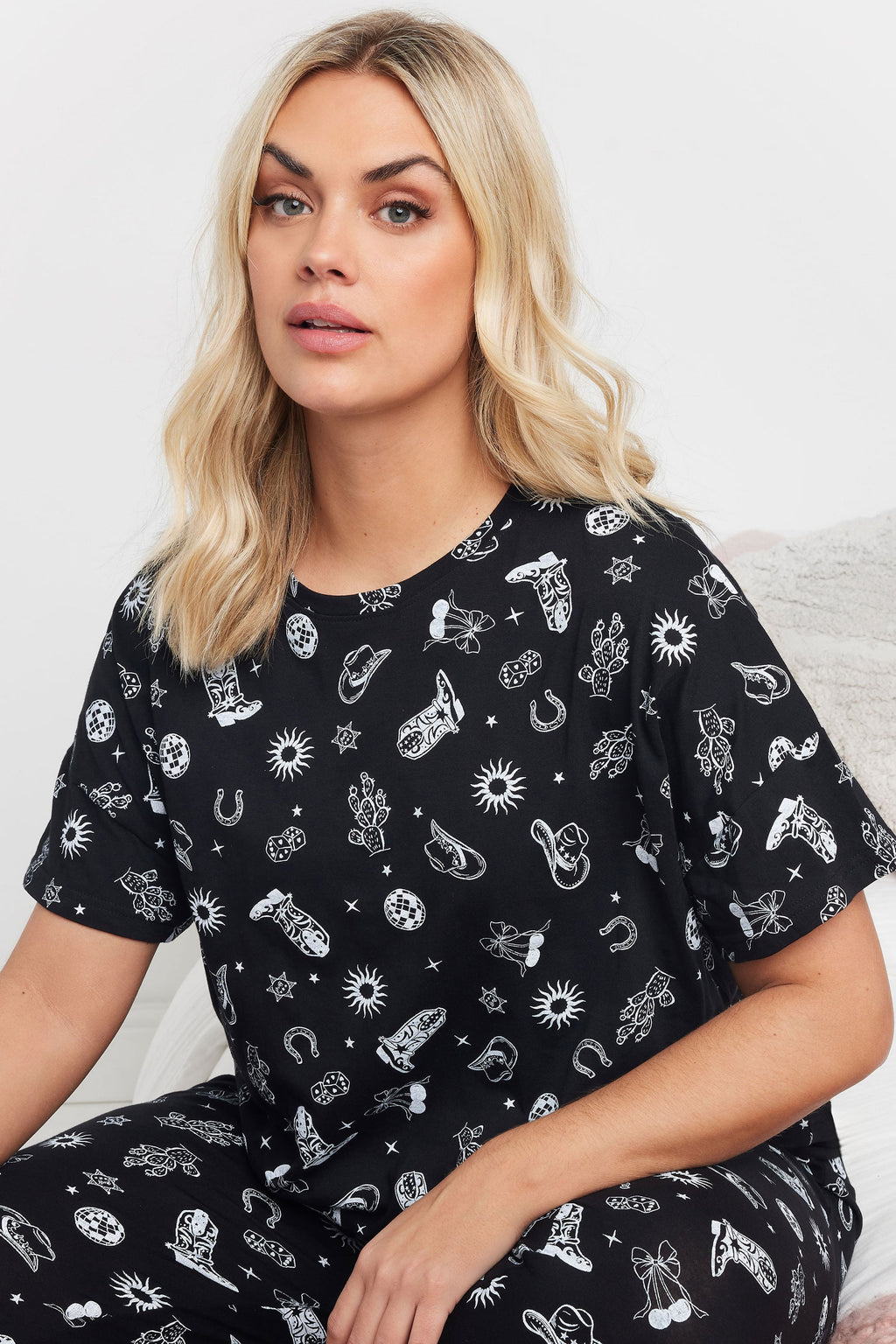  YOURS - Ensemble De Pyjama Cowboy Noir & Blanc