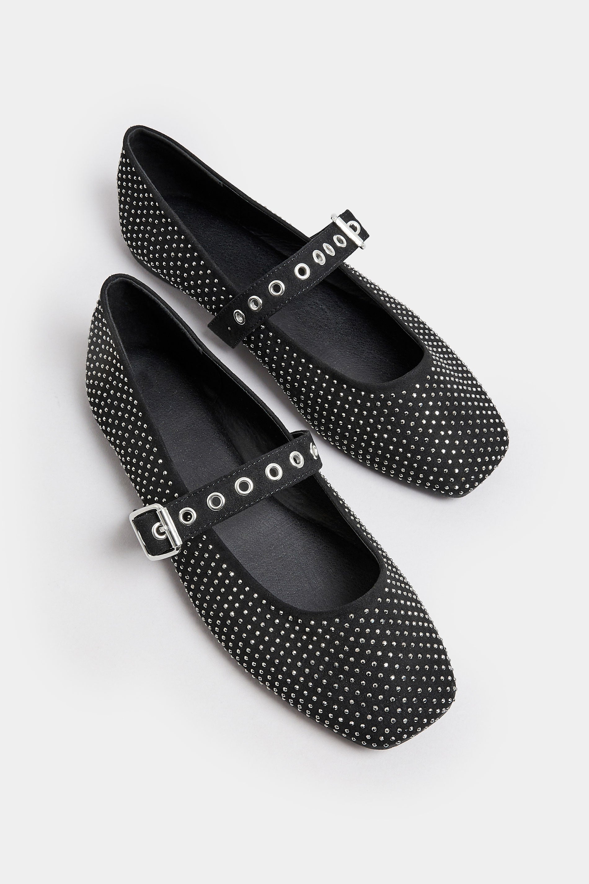  Ballerines Noires Cloutées Pieds Extra Larges EEE