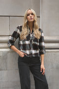  LTS Tall Brown Check Rolled Sleeve Shirt