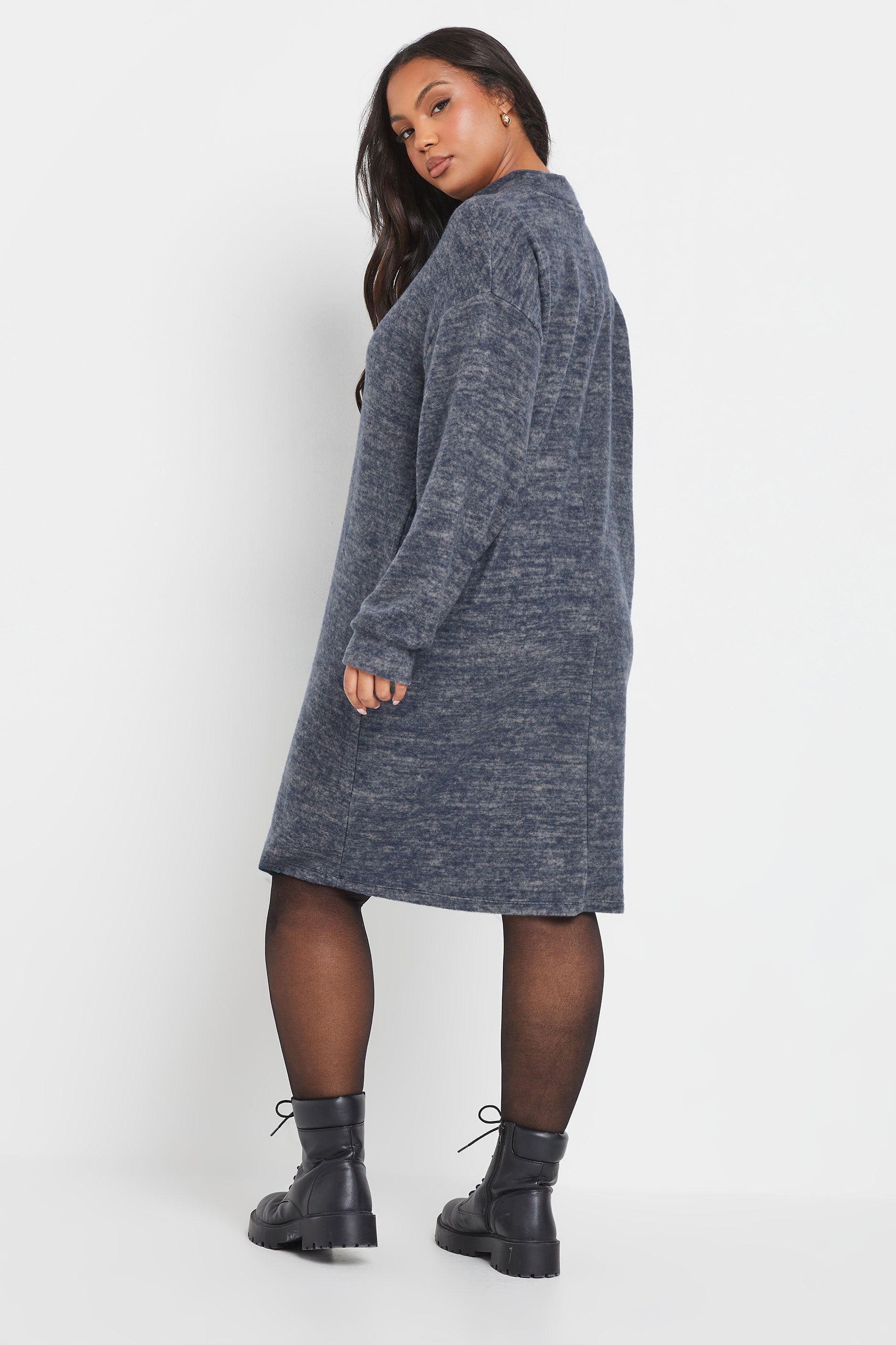  YOURS Curve Robe Pull Zippée Bleue Douce Au Toucher