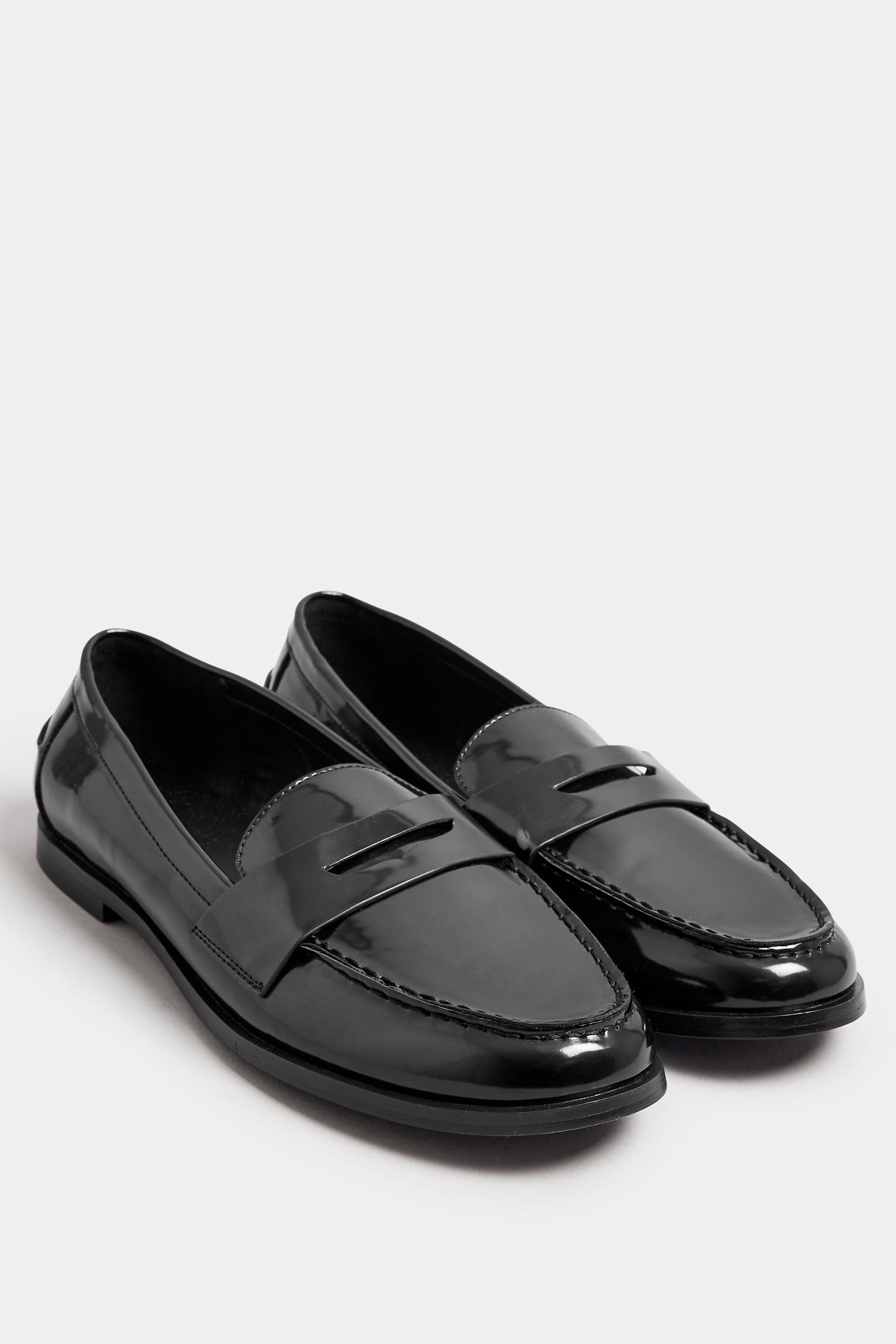  LTS Black Patent Loafers In Standard Fit