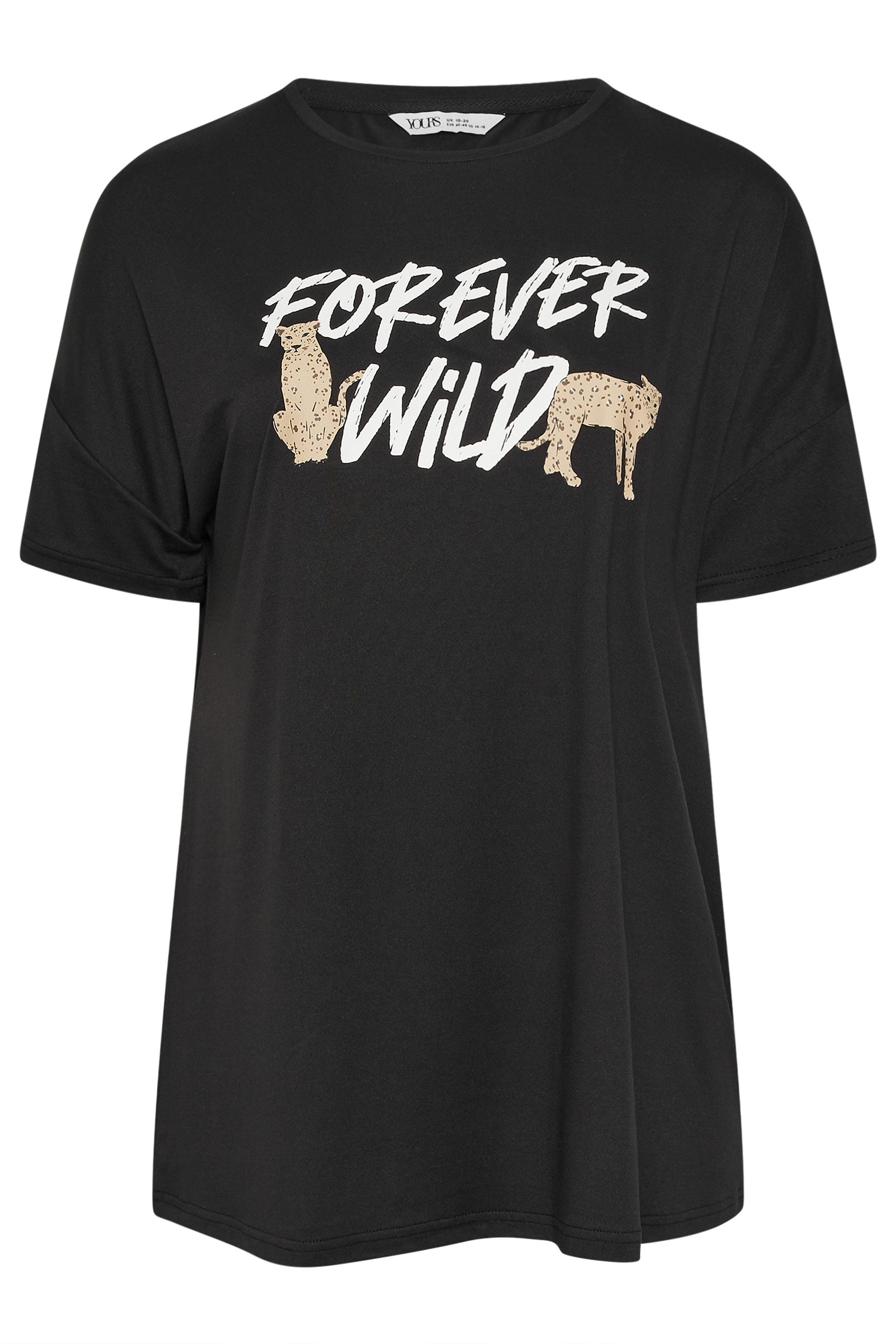 YOURS - Haut De Pyjama Noir 'Forever Wild' En Jersey