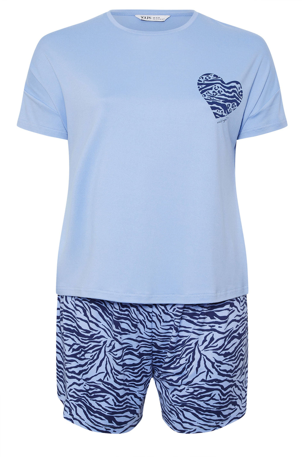  YOURS - Ensemble De Pyjama Short Bleu Coeur Animal