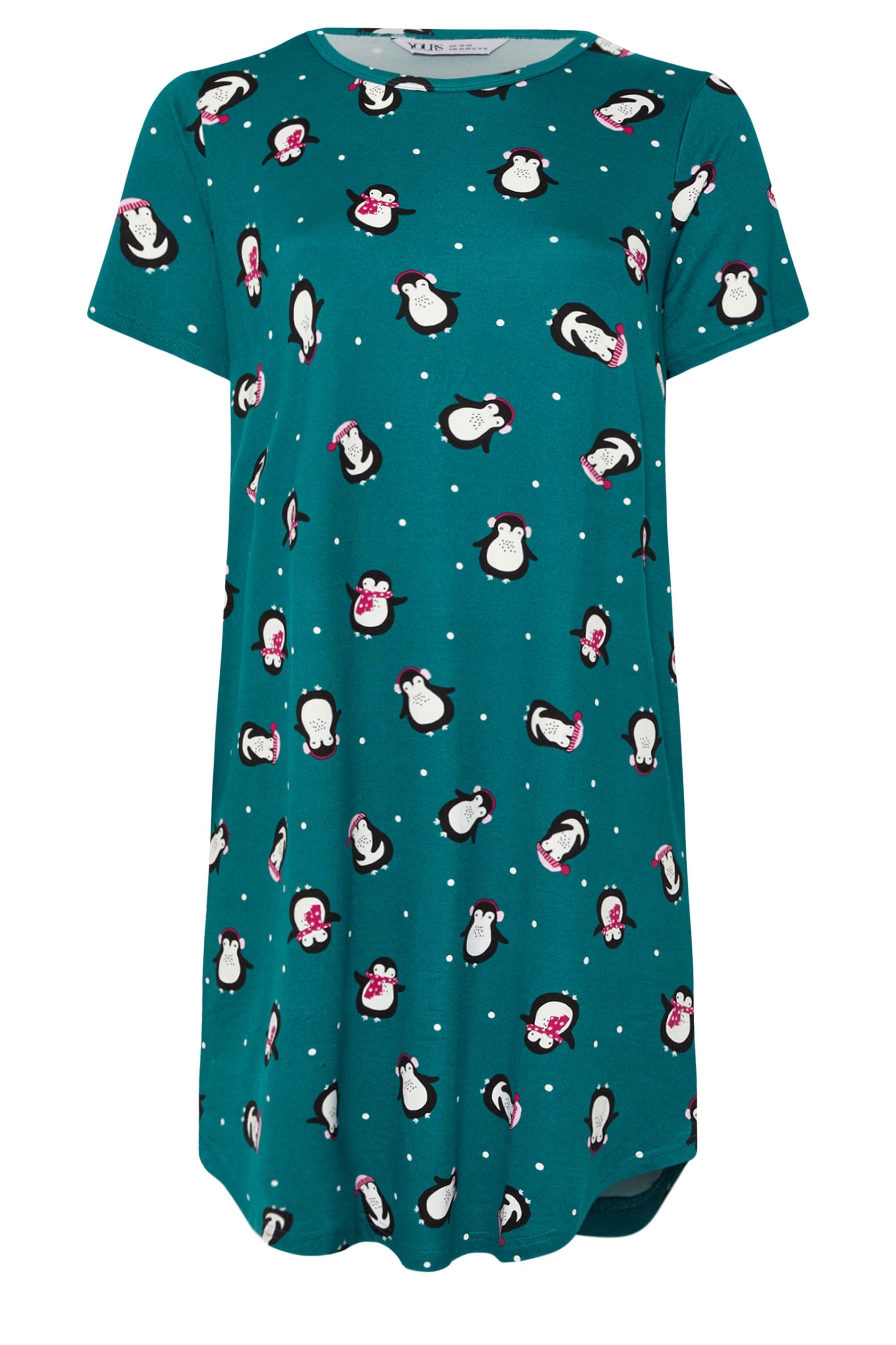  YOURS Curve Chemise De Nuit Douce Au Toucher Bleu Sarcelle Penguin
