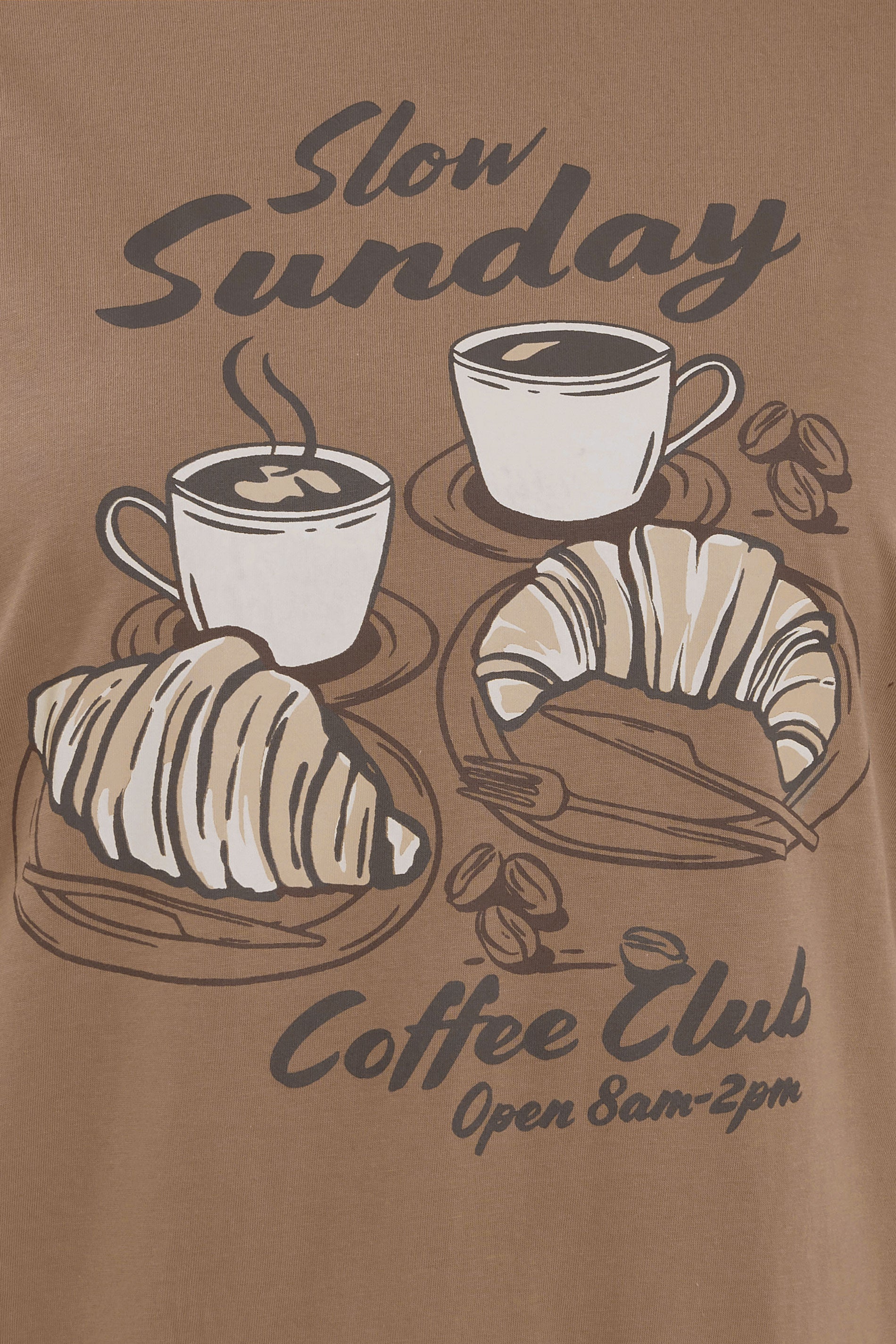  YOURS Curve Ensemble Pyjama Large Marron « Coffee Club »