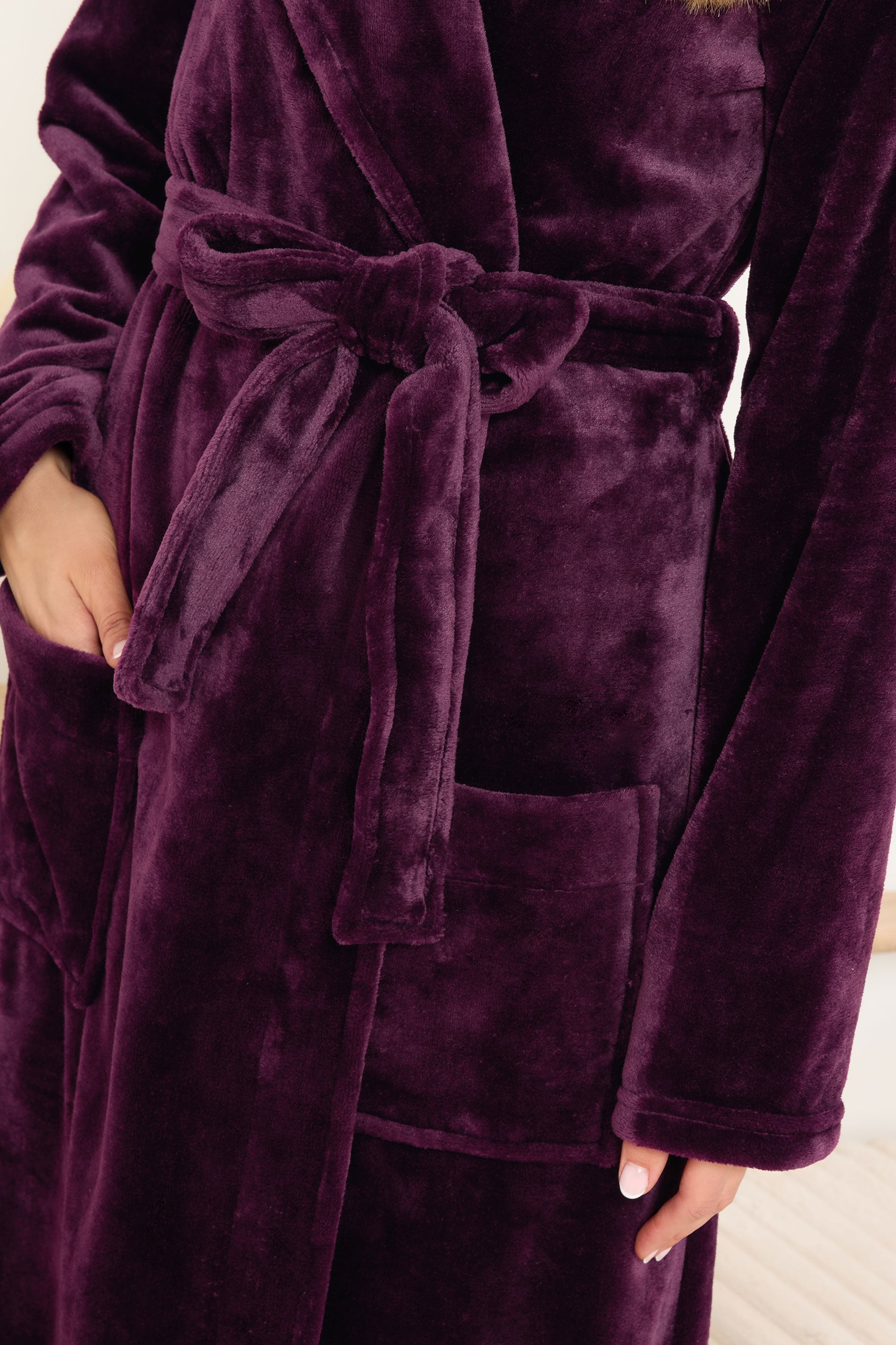  LTS Tall Burgundy Red Super Luxe Maxi Dressing Gown