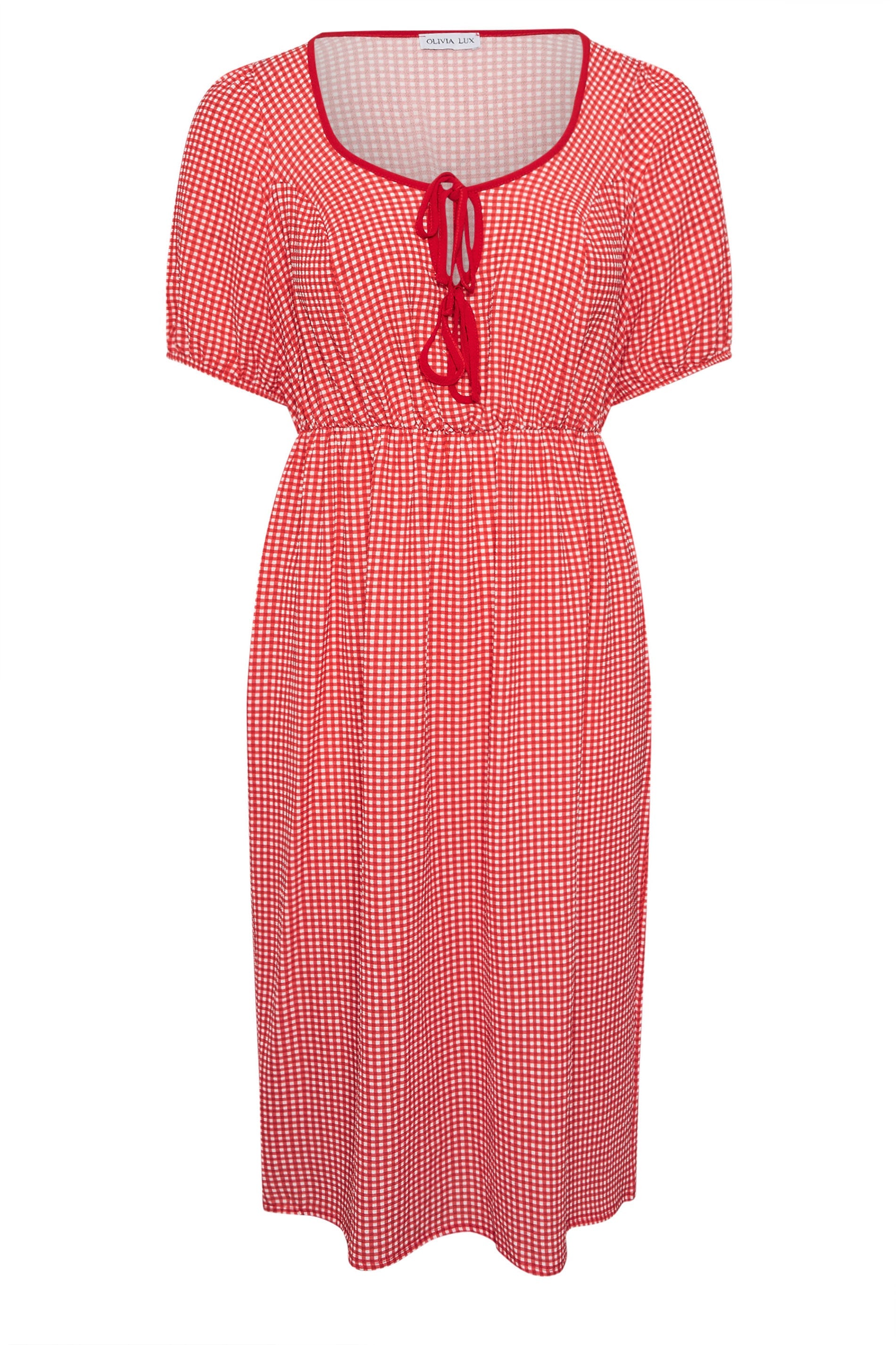 LIMITED COLLECTION - Robe Midi Rouge & Blanche à Carreaux