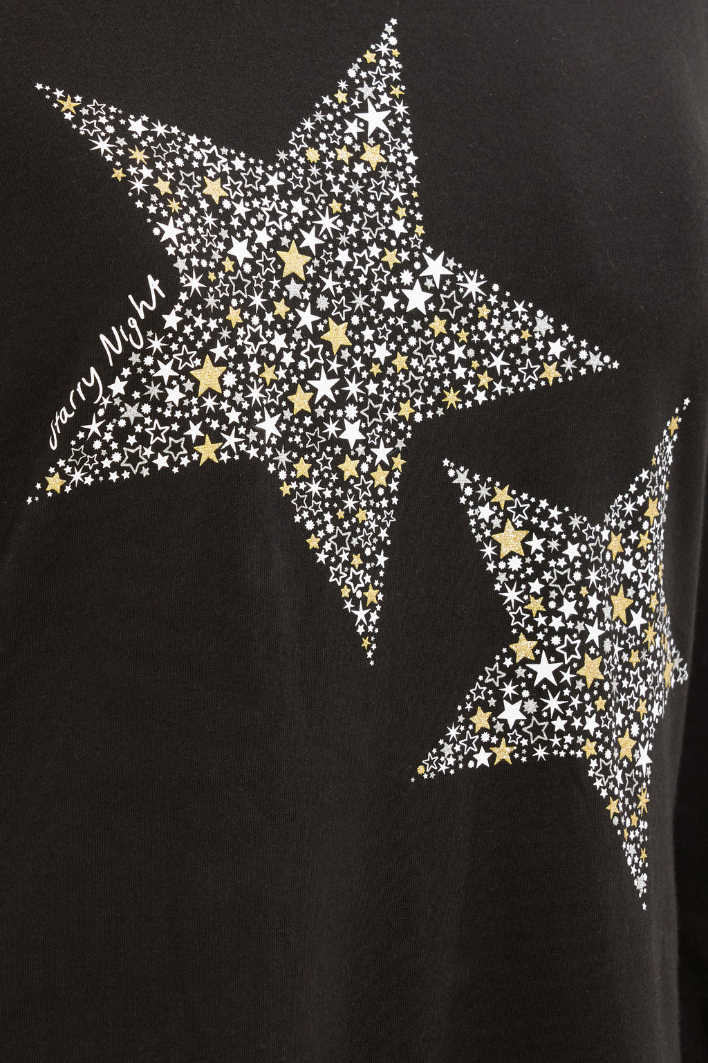 LTS Tall Black Star Graphic Wide Leg Pyjama Set