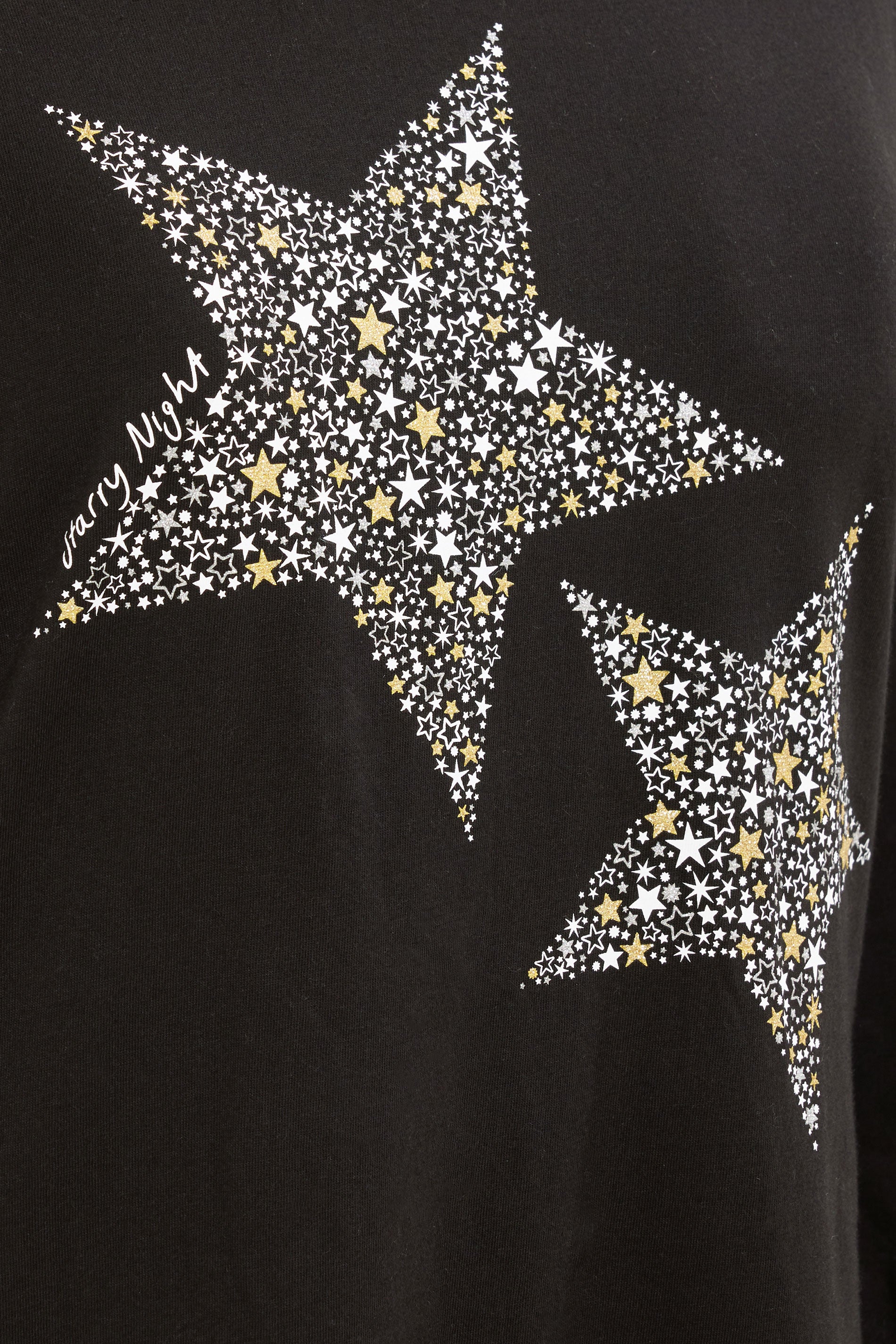  LTS Tall Black Star Graphic Wide Leg Pyjama Set