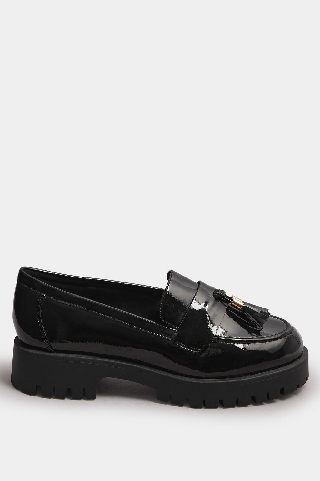  Mocassins Noirs Vernis à Pampilles, Coupe Extra Large EEE