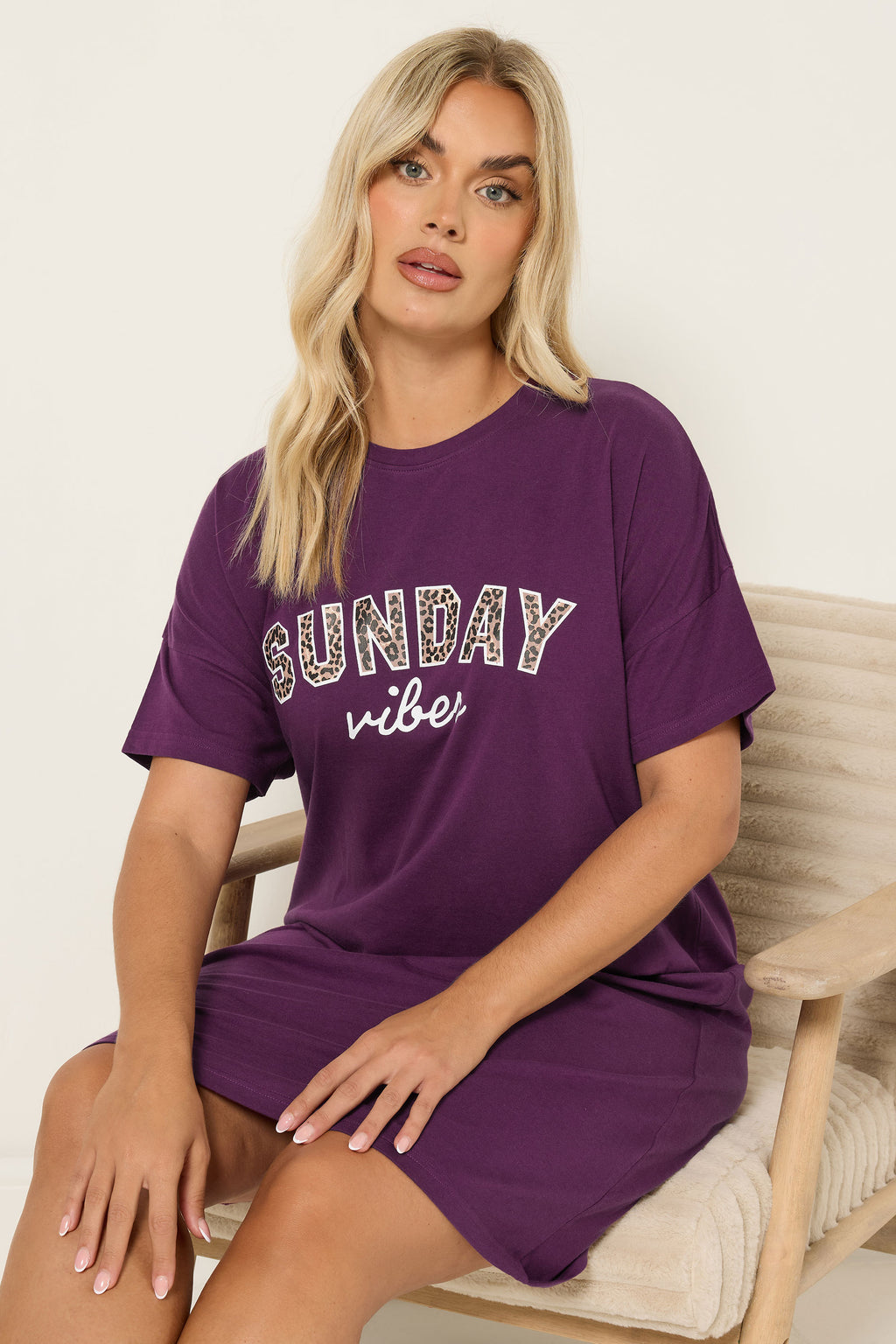  YOURS LOT DE 2 T-shirts De Nuit Bordeaux Rouge « Sunday Vibes »