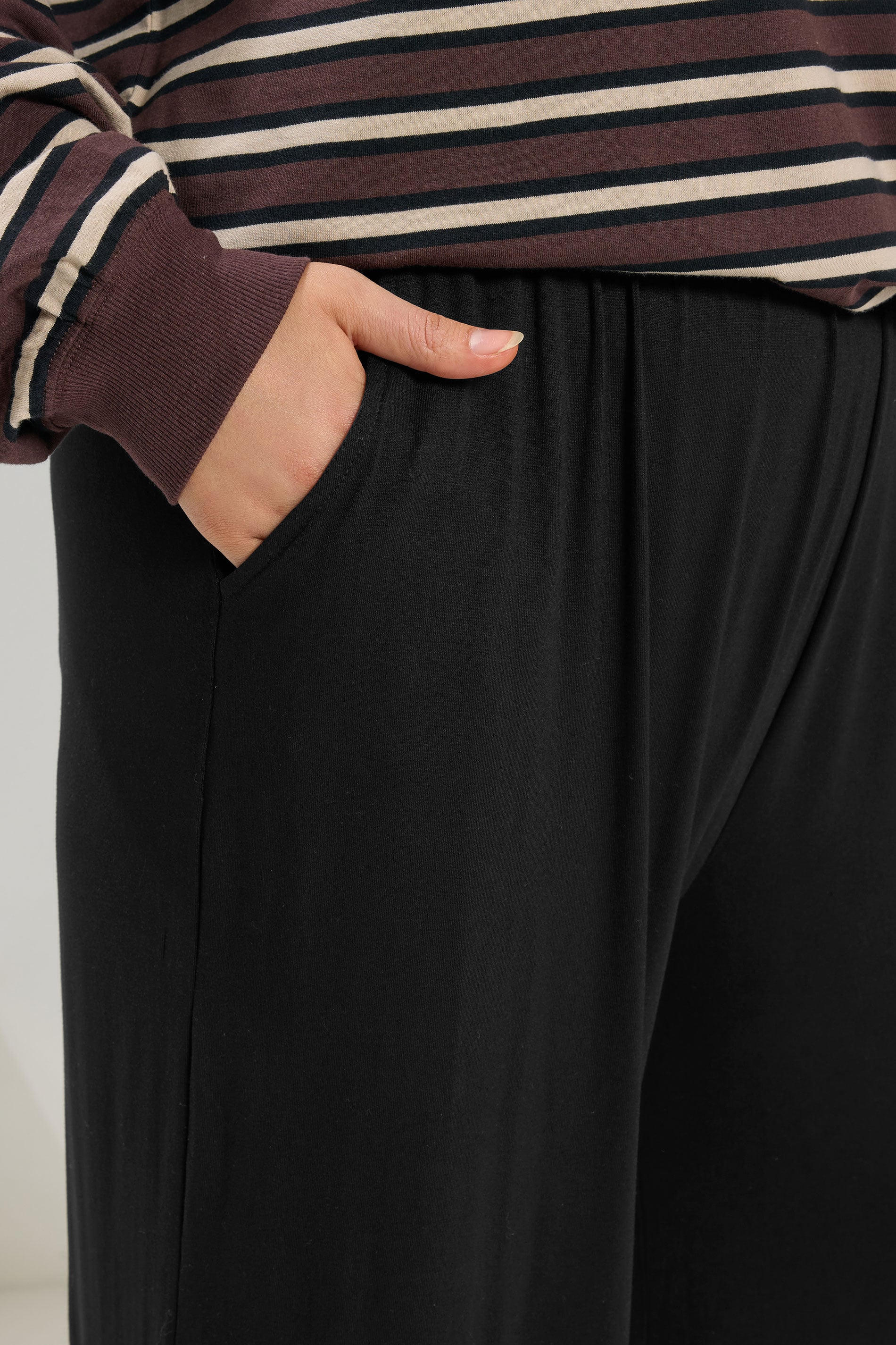  YOURS - Pantalon Noir Stretch Wide Leg