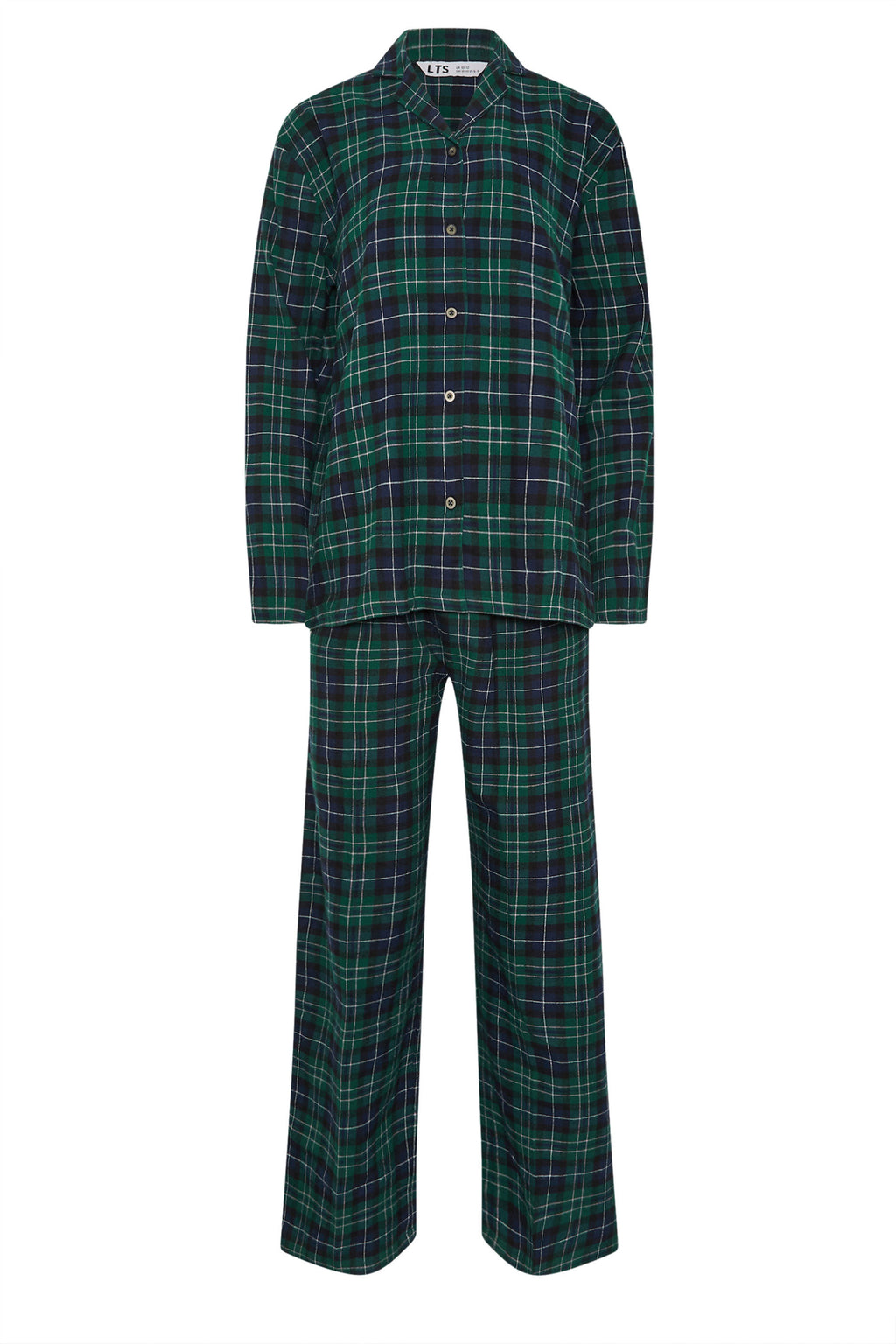  LTS Tall Navy Blue & Green Cotton Check Pyjama Set