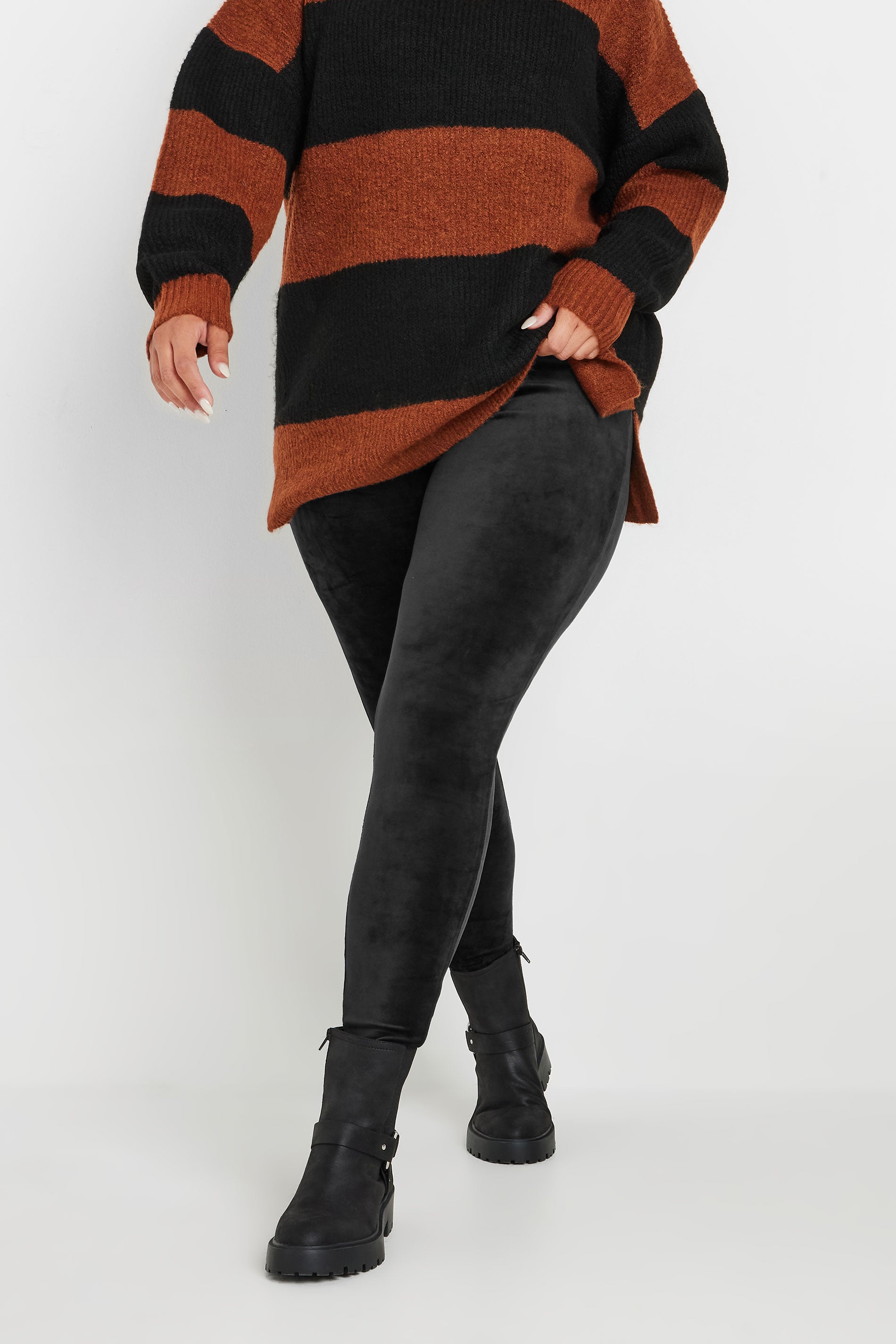  YOURS - Legging Noir Texturé Velours
