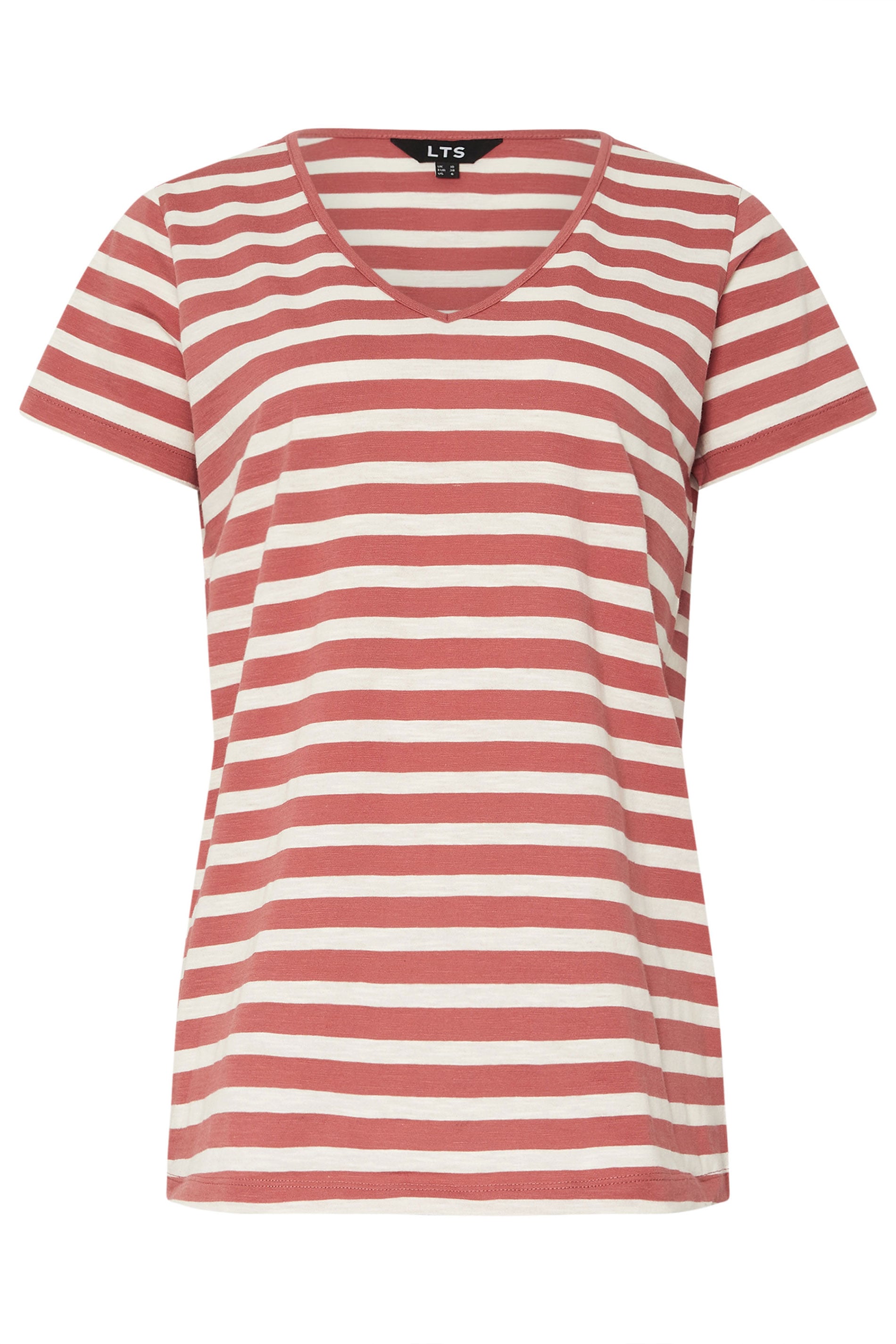  LTS Tall 3 PACK Blue & Coral Orange Stripe V-Neck T-Shirts