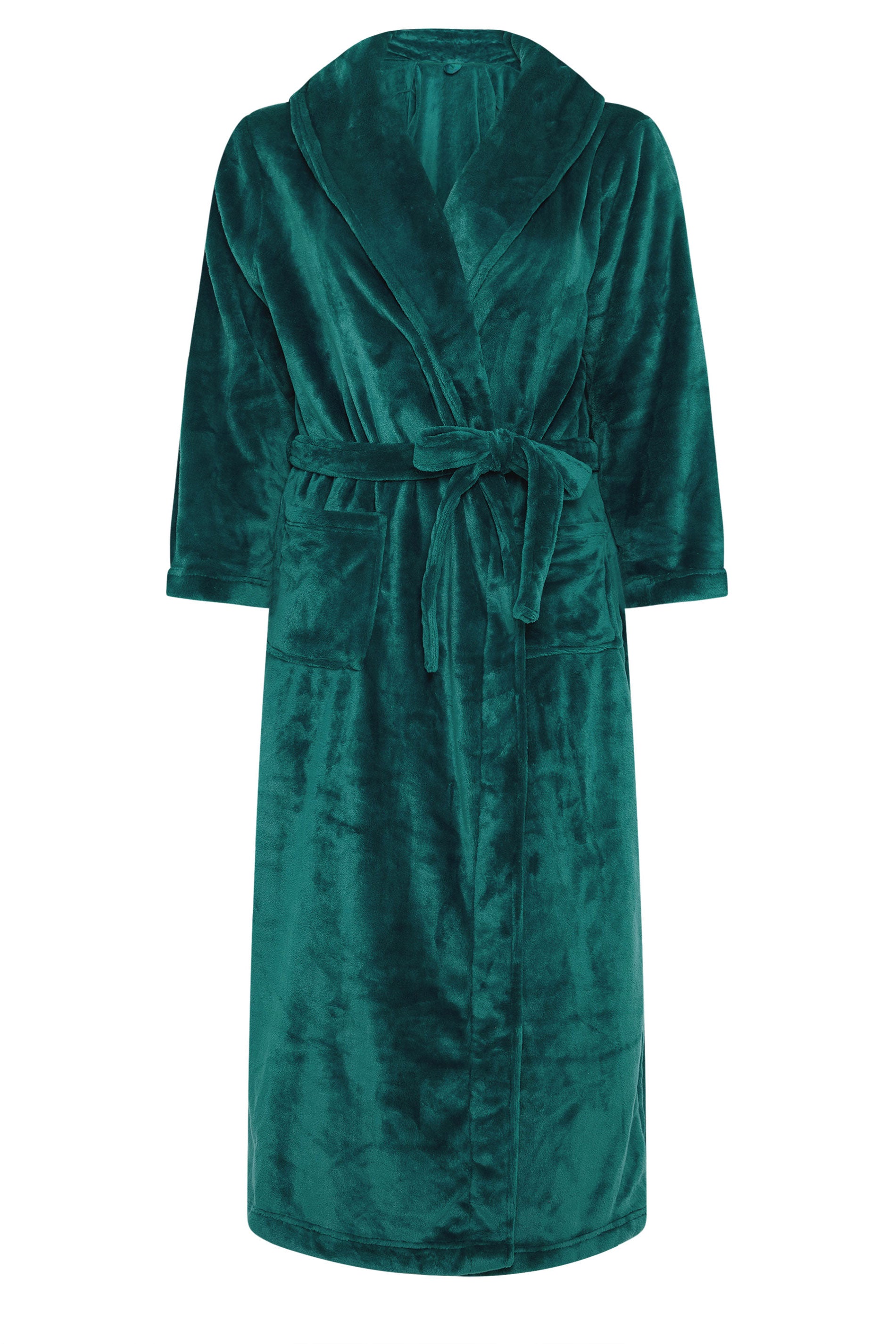  YOURS Curve Robe De Chambre Longue Super Luxueuse Verte