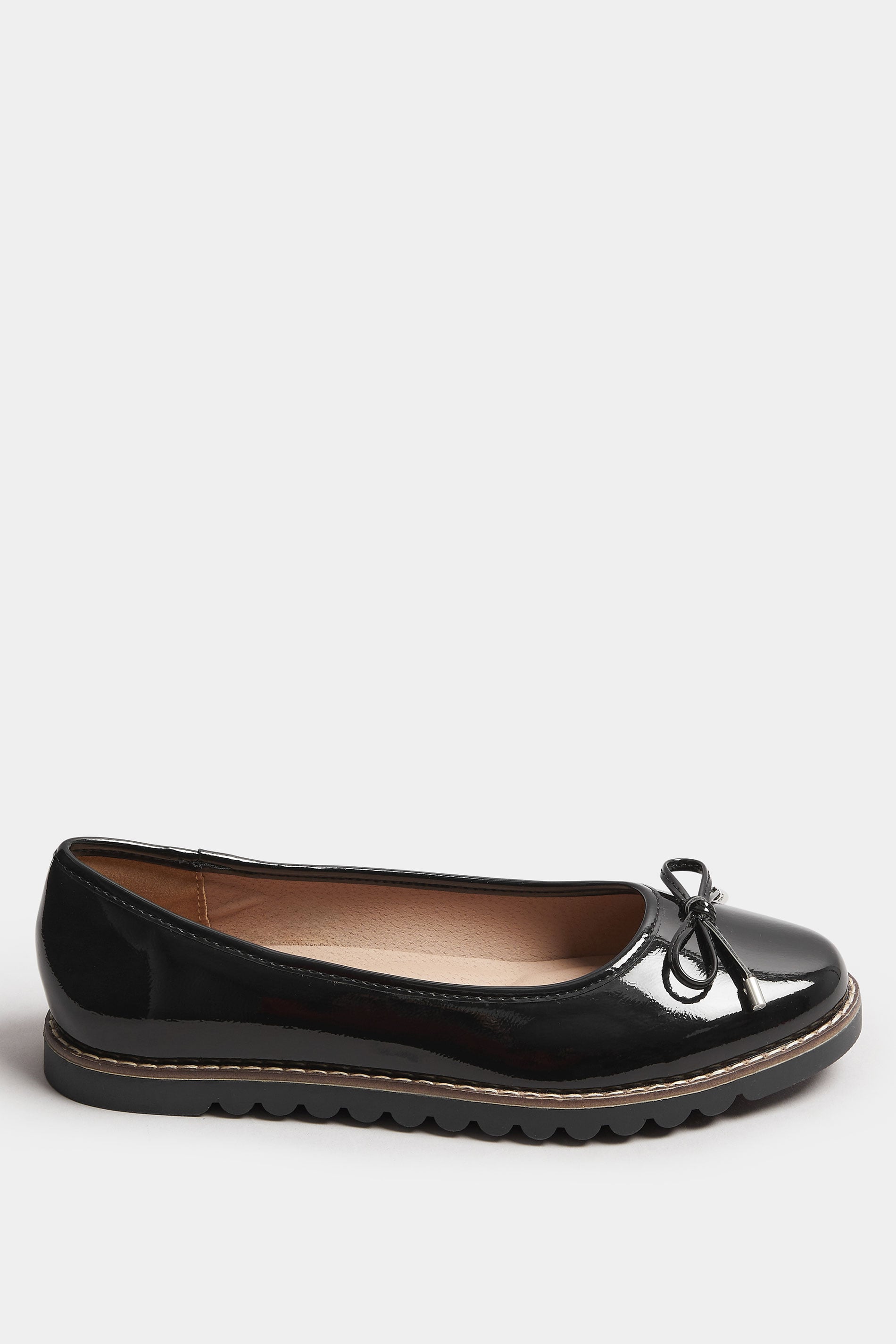  Ballerines Noires Vernies En Coupe E Large Et Coupe EEE Extra Large