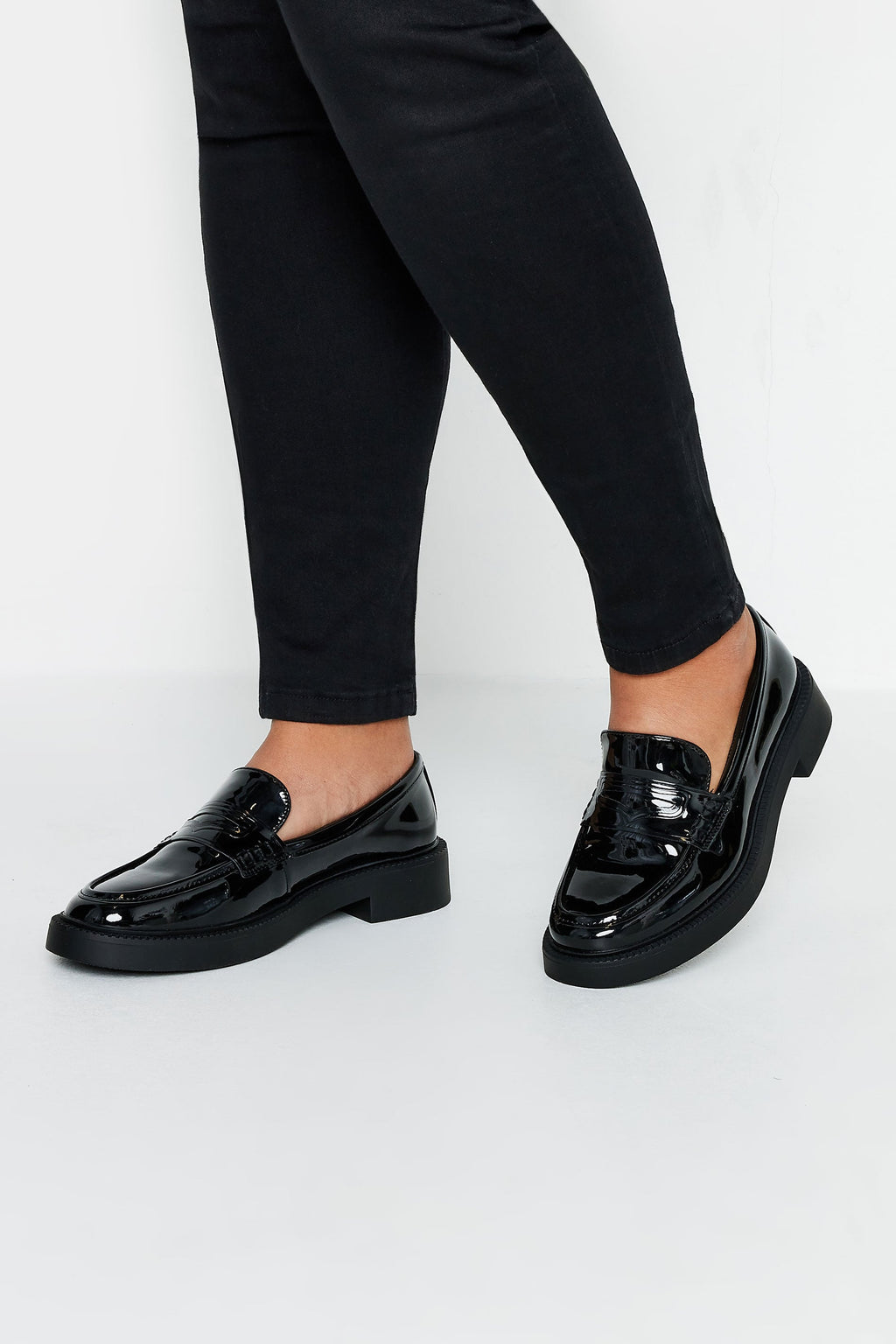  Mocassins Noirs Vernis Pieds Larges E & Extra Larges EEE