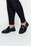  Mocassins Noirs Vernis Pieds Larges E & Extra Larges EEE