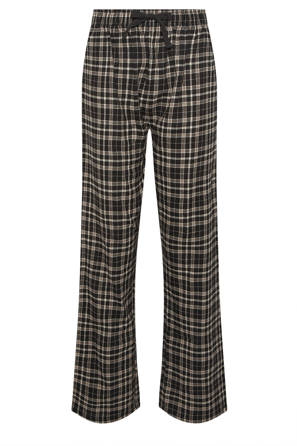  LTS Tall Black Cotton Check Pyjama Bottoms