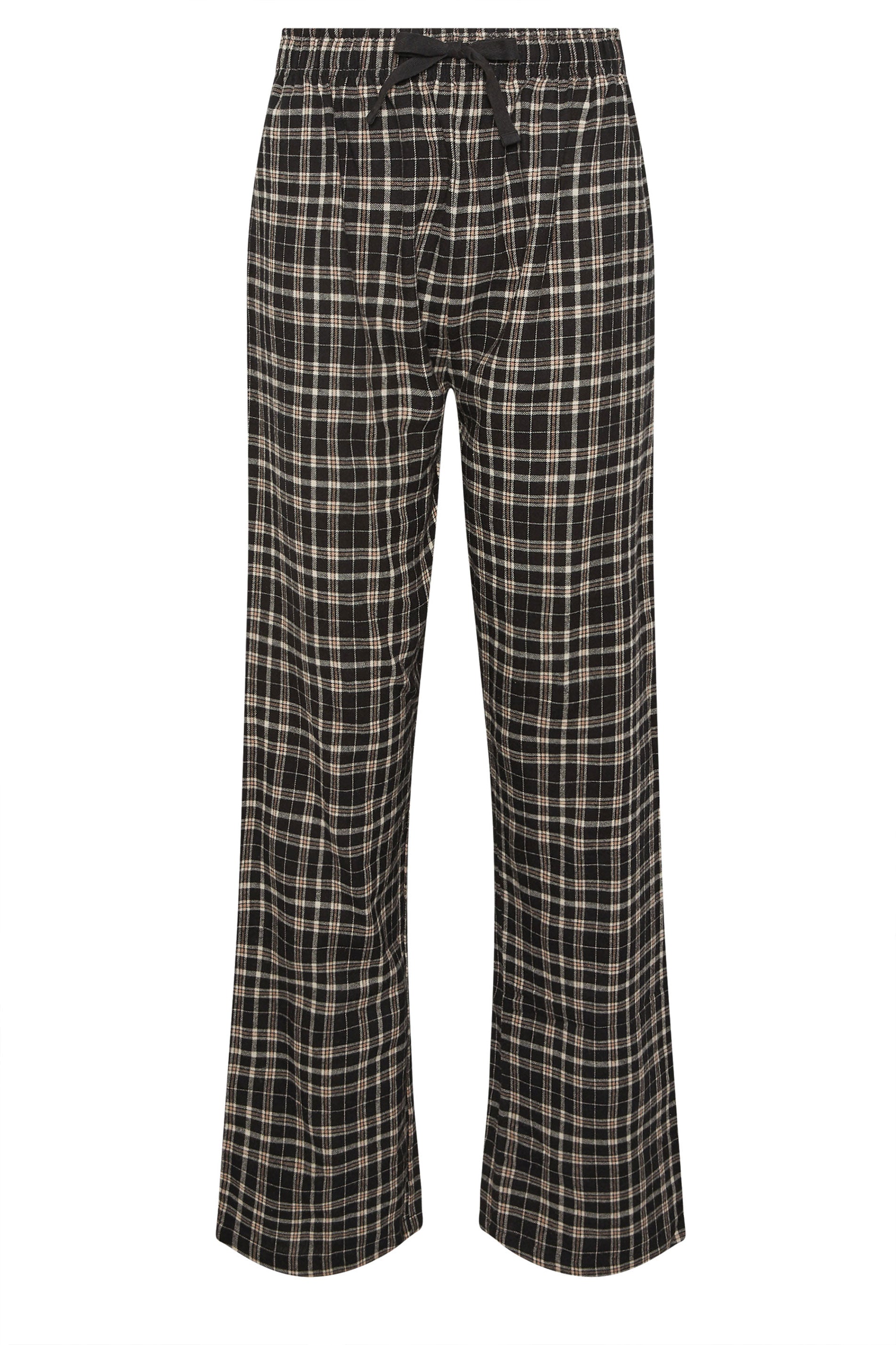  LTS Tall Black Cotton Check Pyjama Bottoms