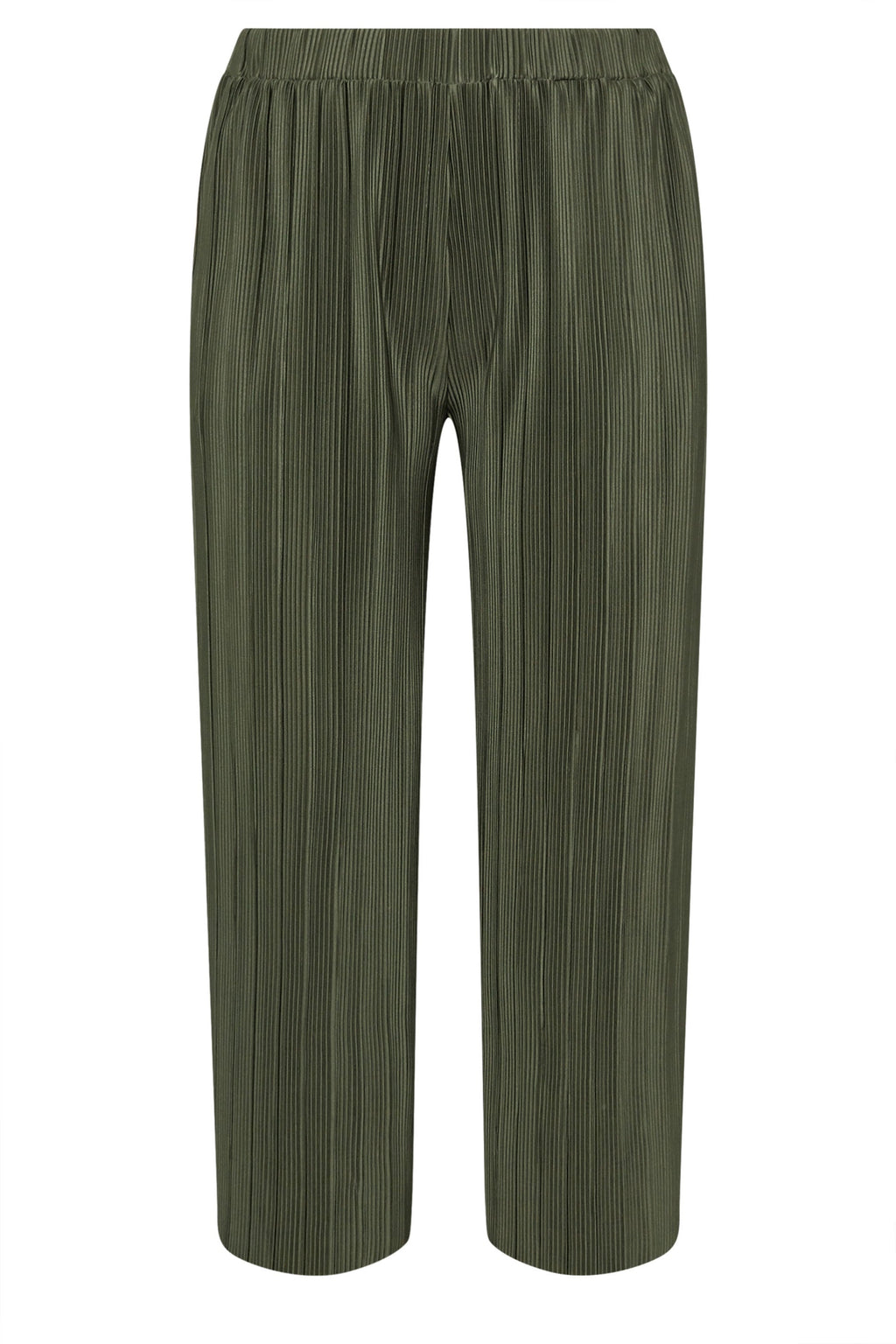  YOURS - Pantalon Wide Leg Vert Kaki Plissé