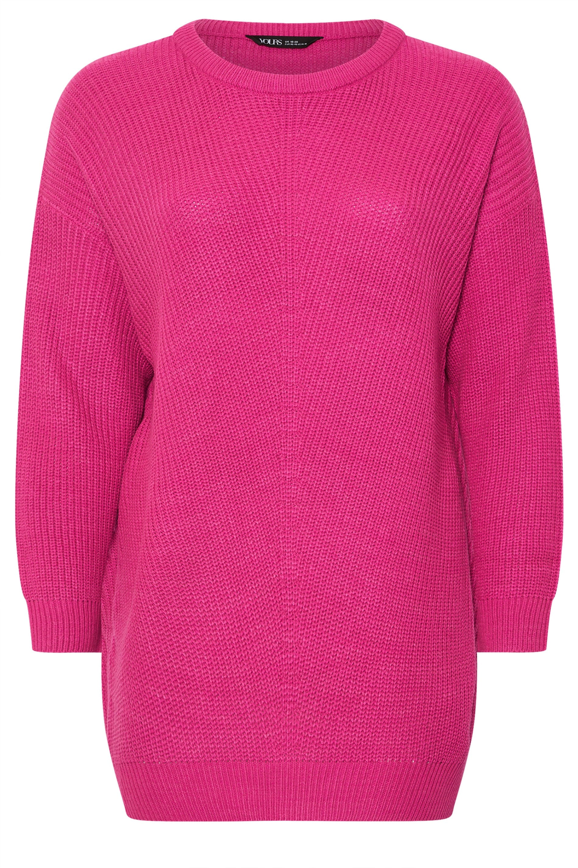  YOURS - Pull En Maille Essentiel Rose Vif
