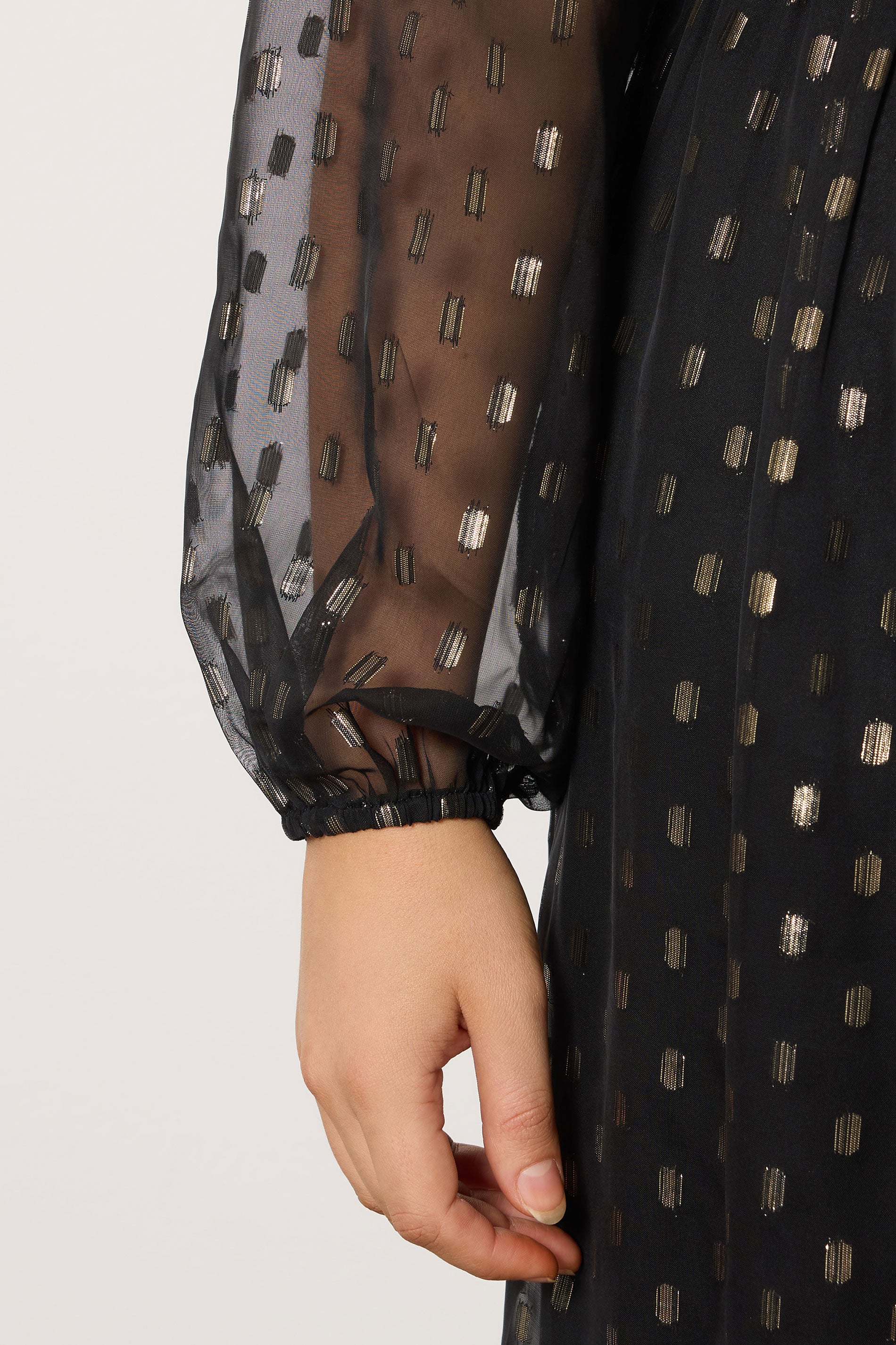  EVANS Curve Black Foil Spot Half Placket Dress